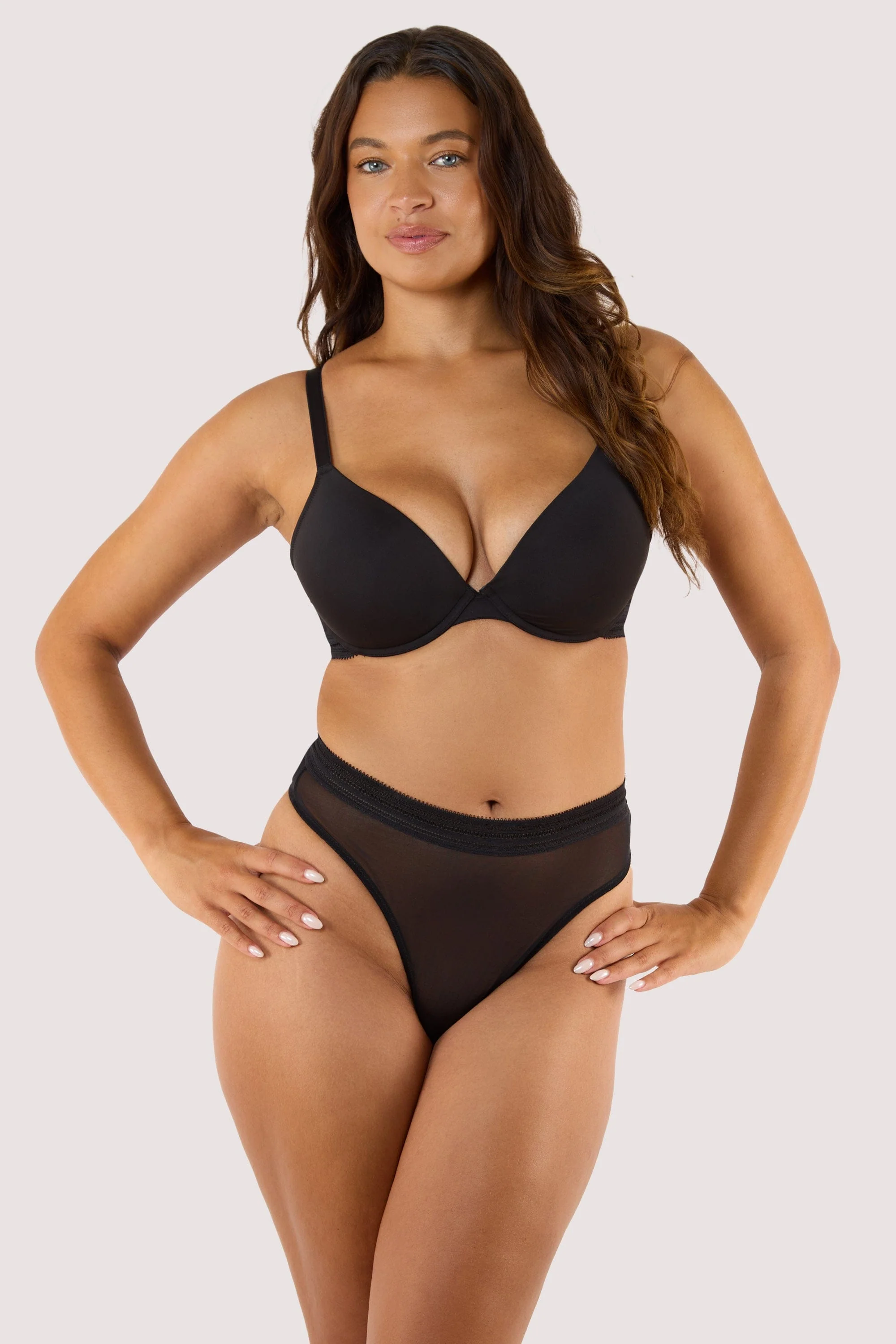 Icon Black Microfiber Moulded Cup Bra - Image 3