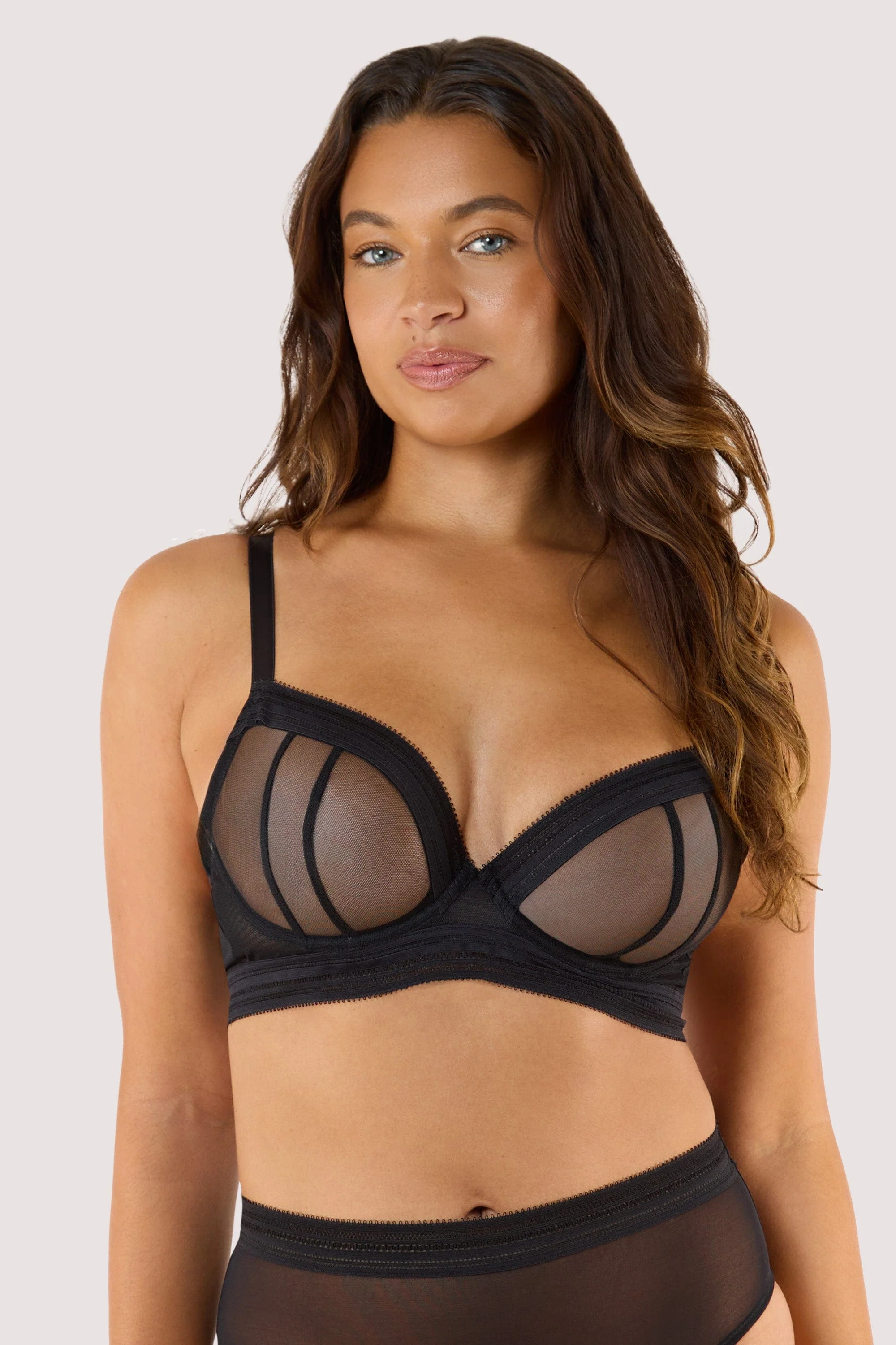 Icon Black Sheer Plunge Bra - Image 2