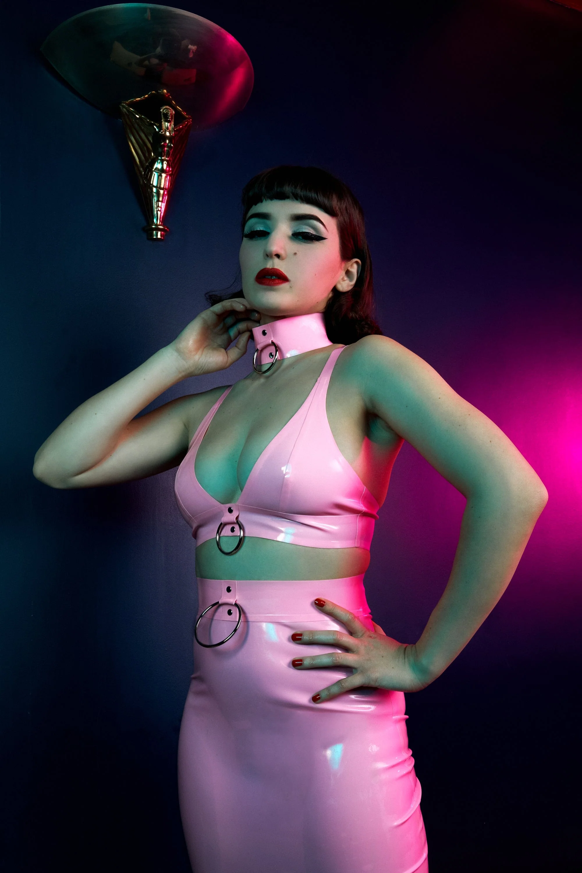 Imogen Pink Latex and Ring Bra - Image 2