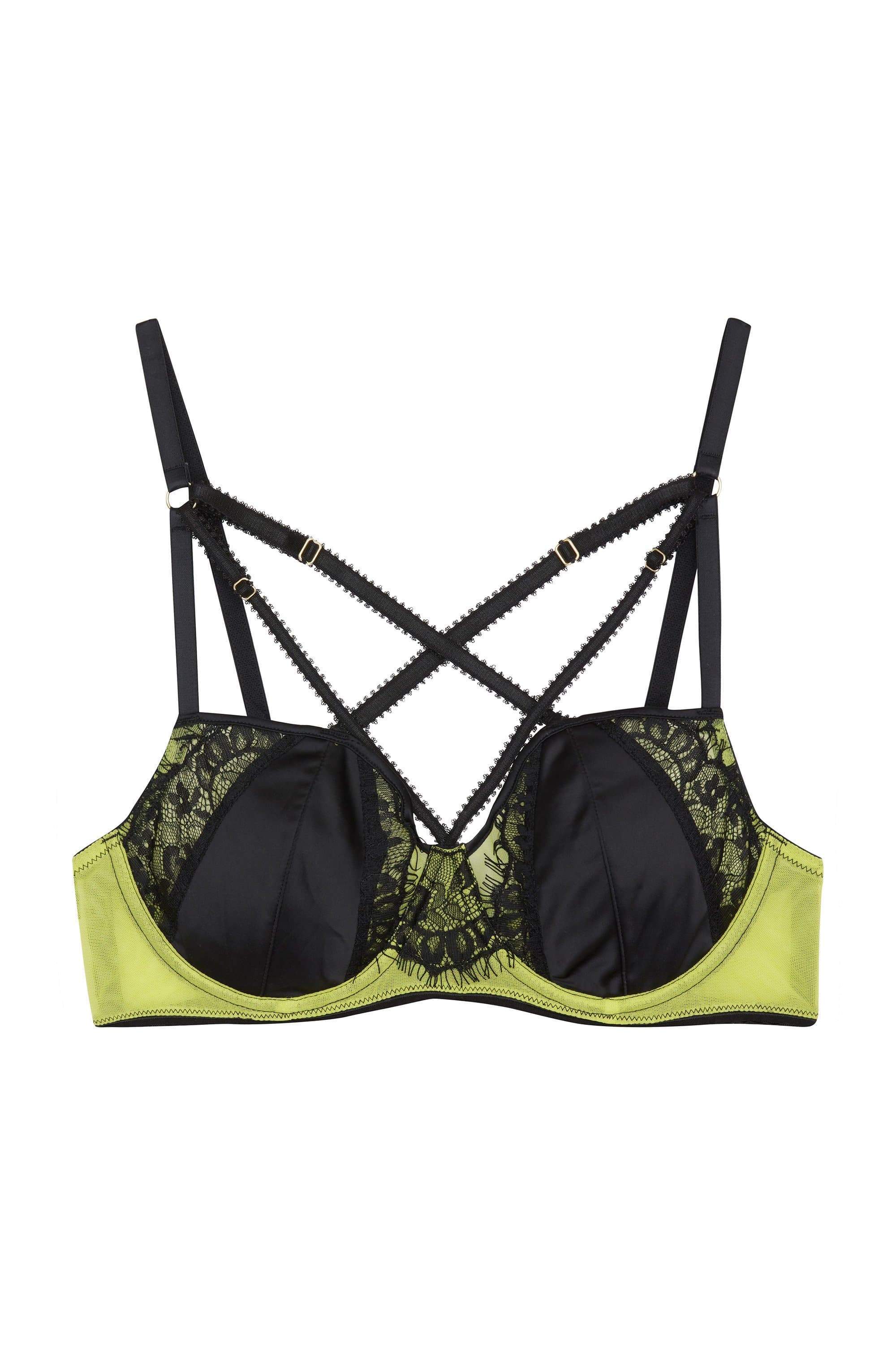 Indigo Lime Strappy Picot Plunge Bra - Image 11
