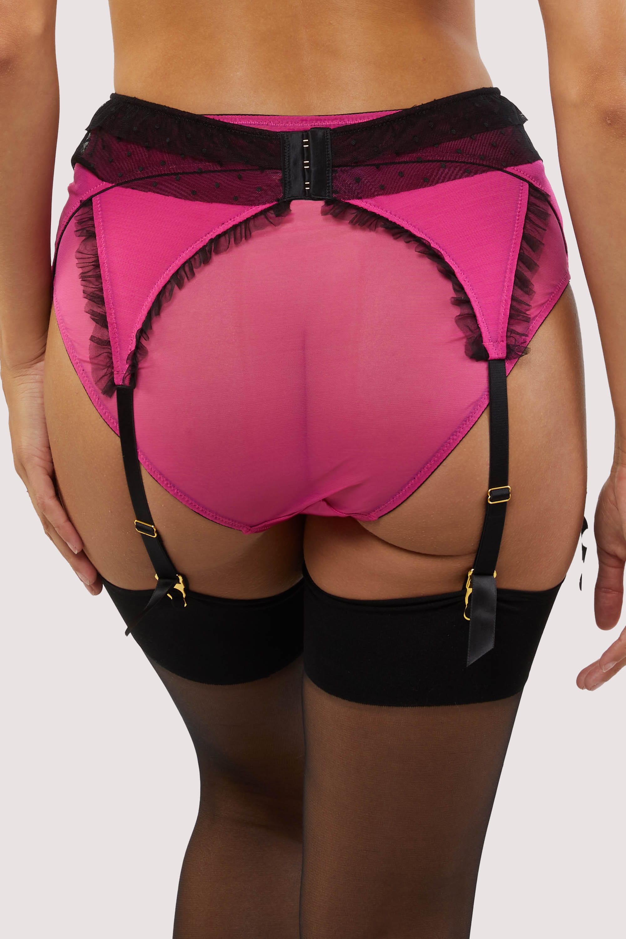 Inga Pink Ruffle Suspender Belt - Image 2