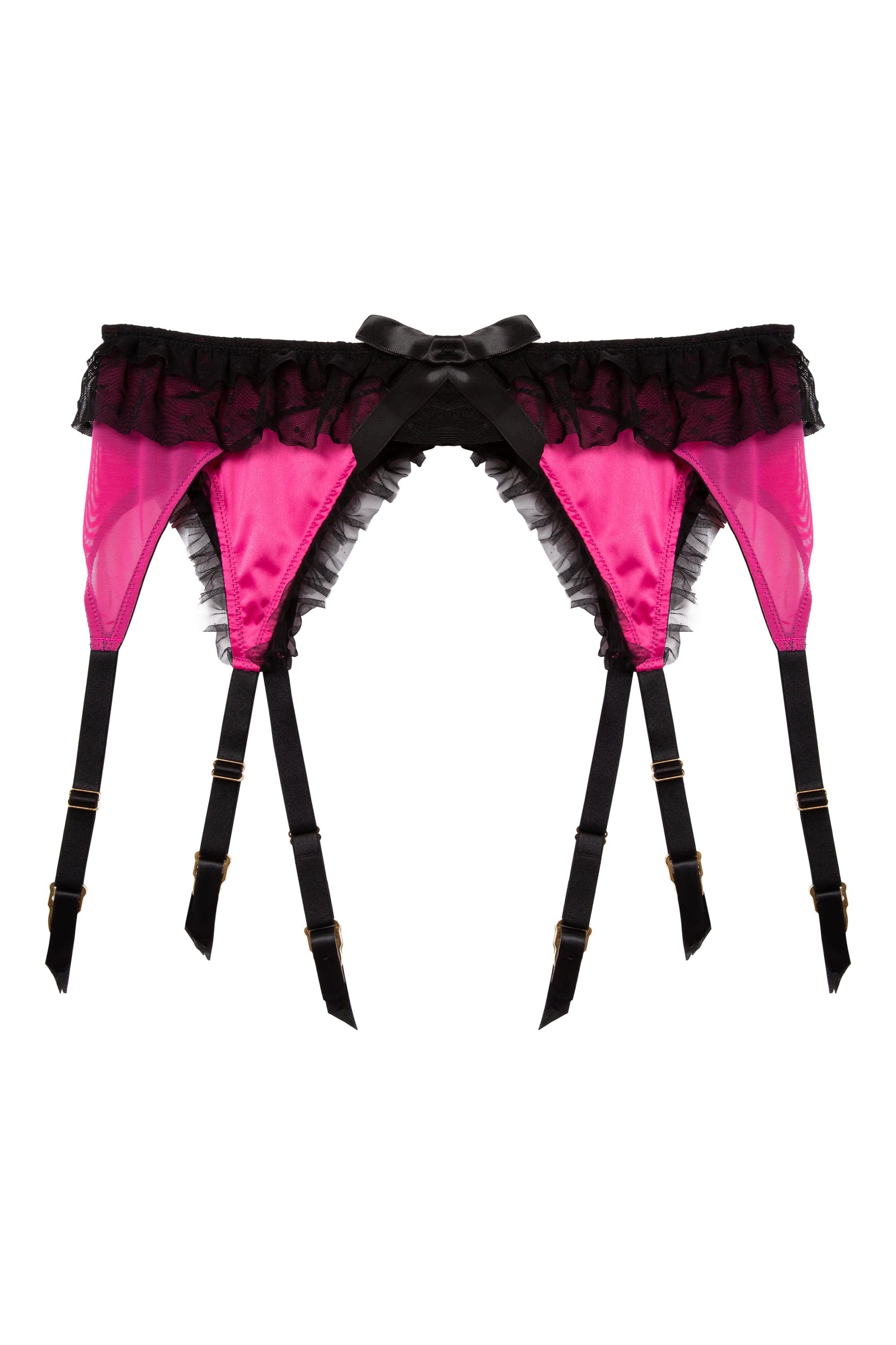 Inga Pink Ruffle Suspender Belt - Image 4