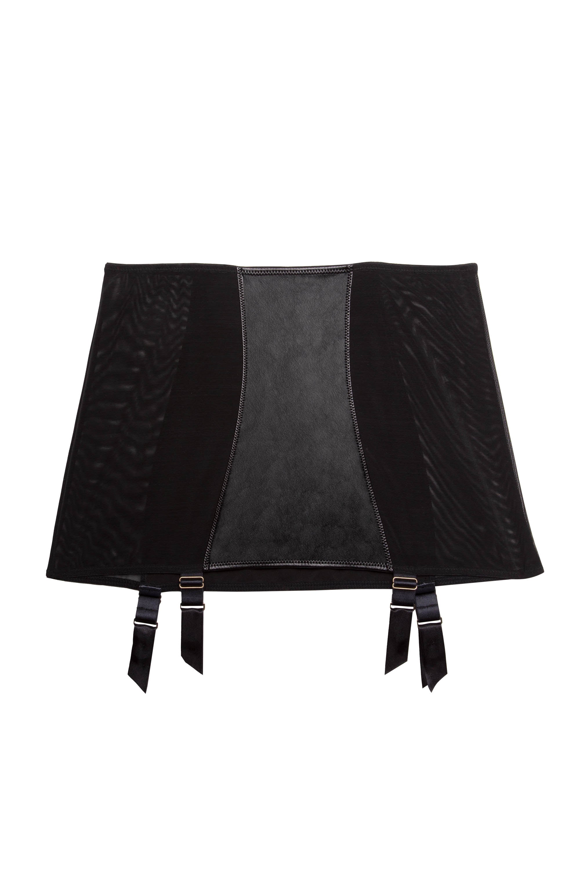 Iris Black Leatherette and Mesh Roll-On Girdle - Image 8