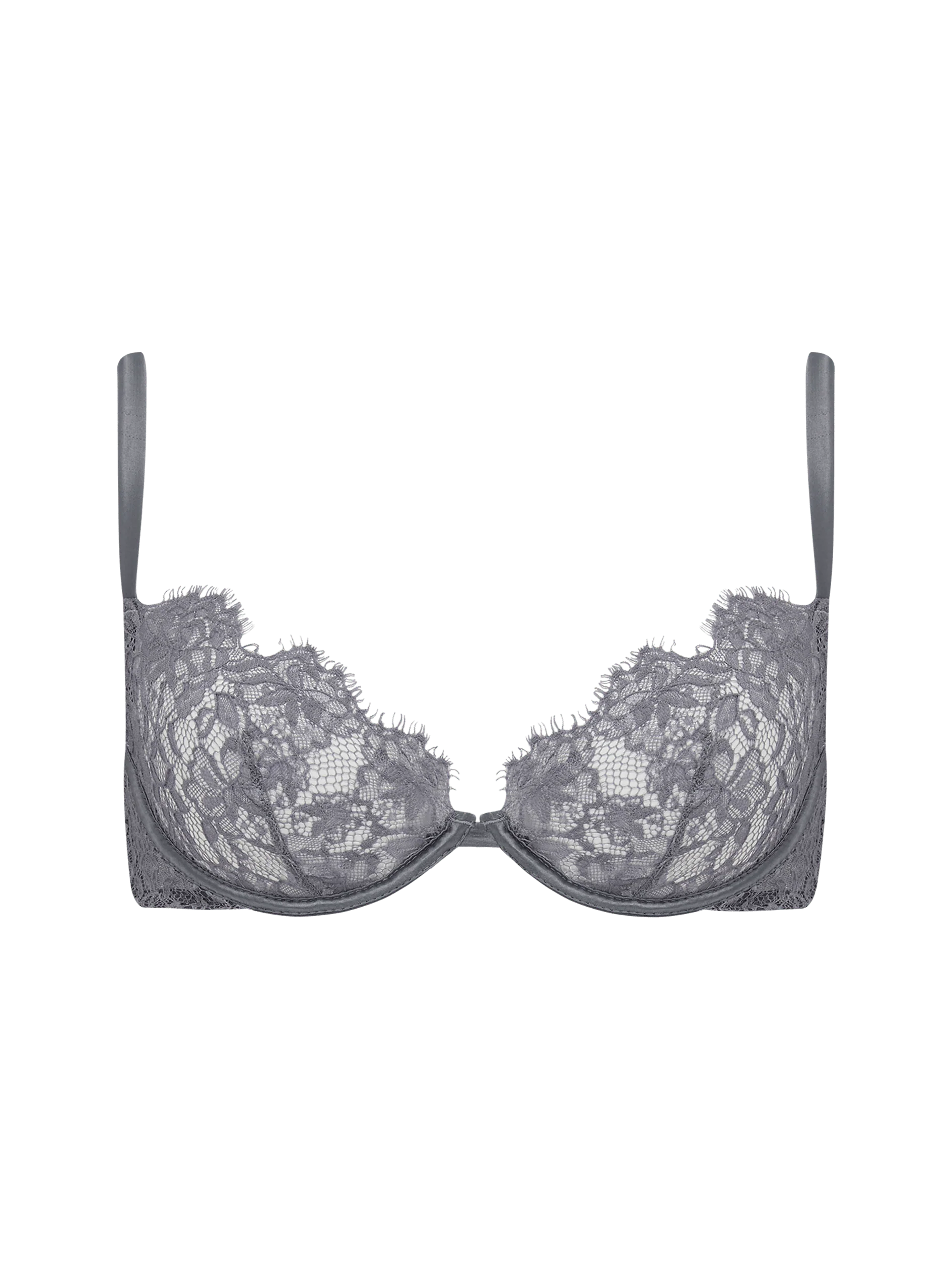Isabella Grey Lace Plunge Bra - Image 3