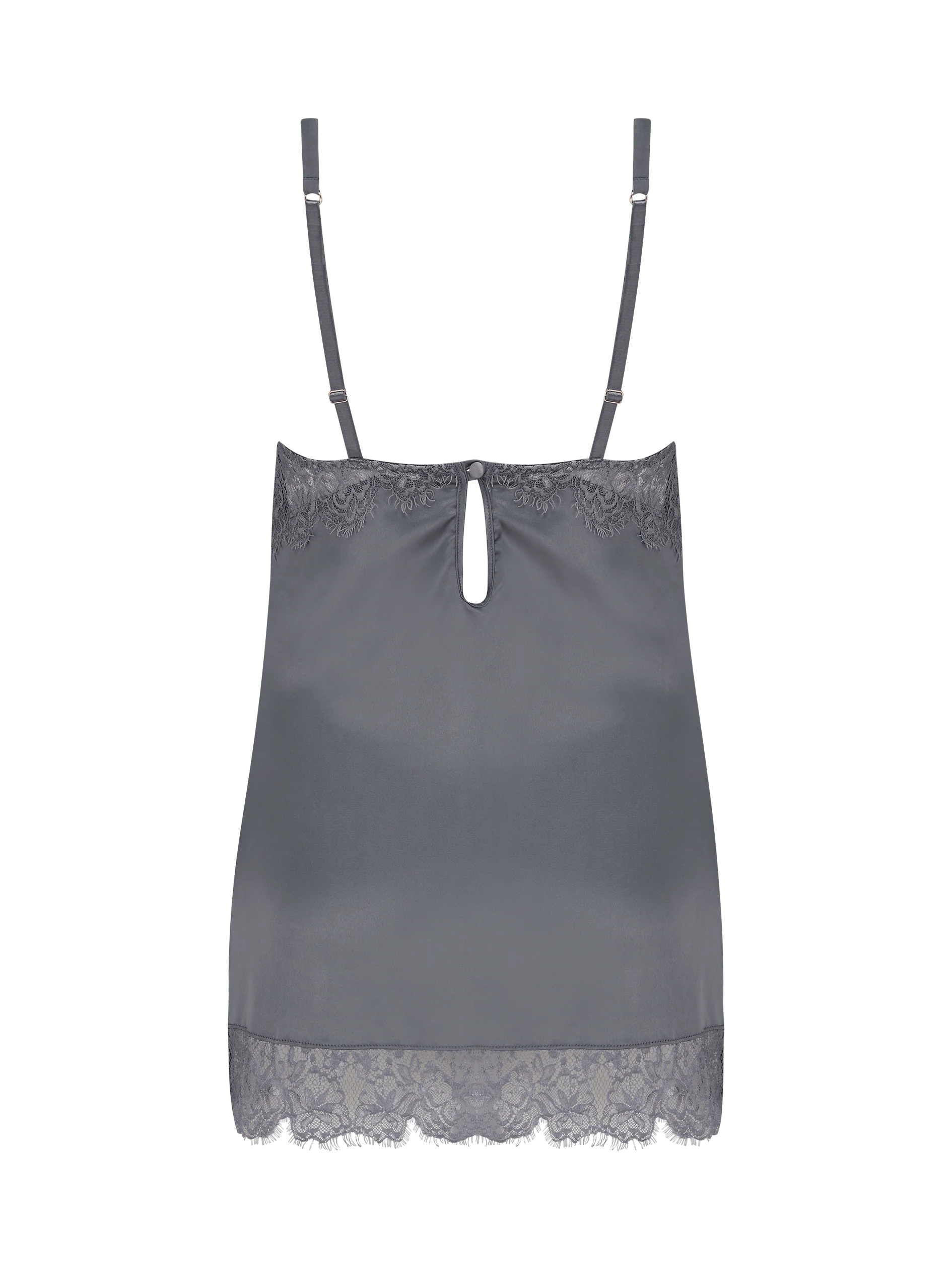 Isabella Grey Lace Slip Dress - Image 2