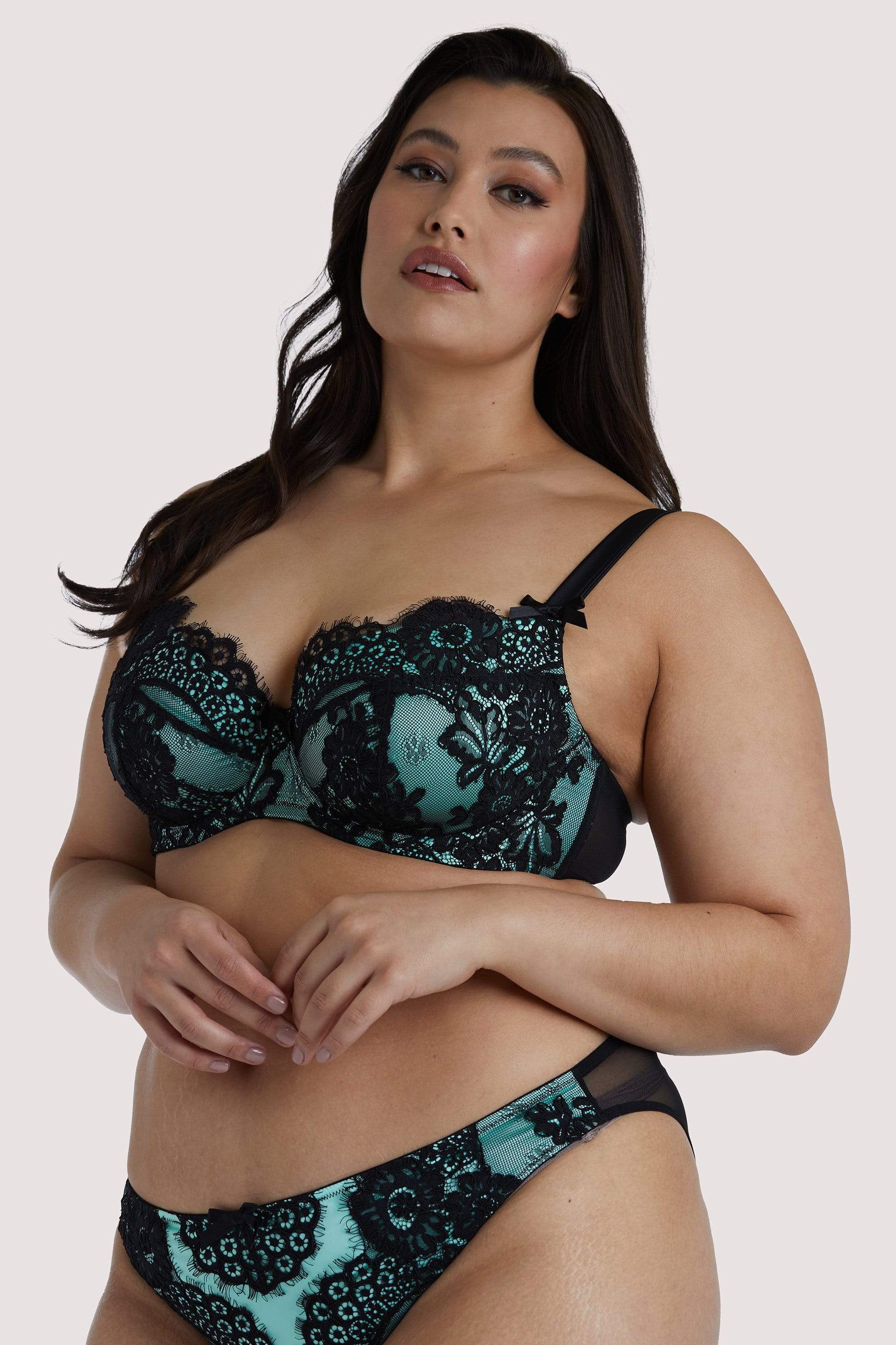 Jaquelina Mint Contrast Plunge Bra - Image 10