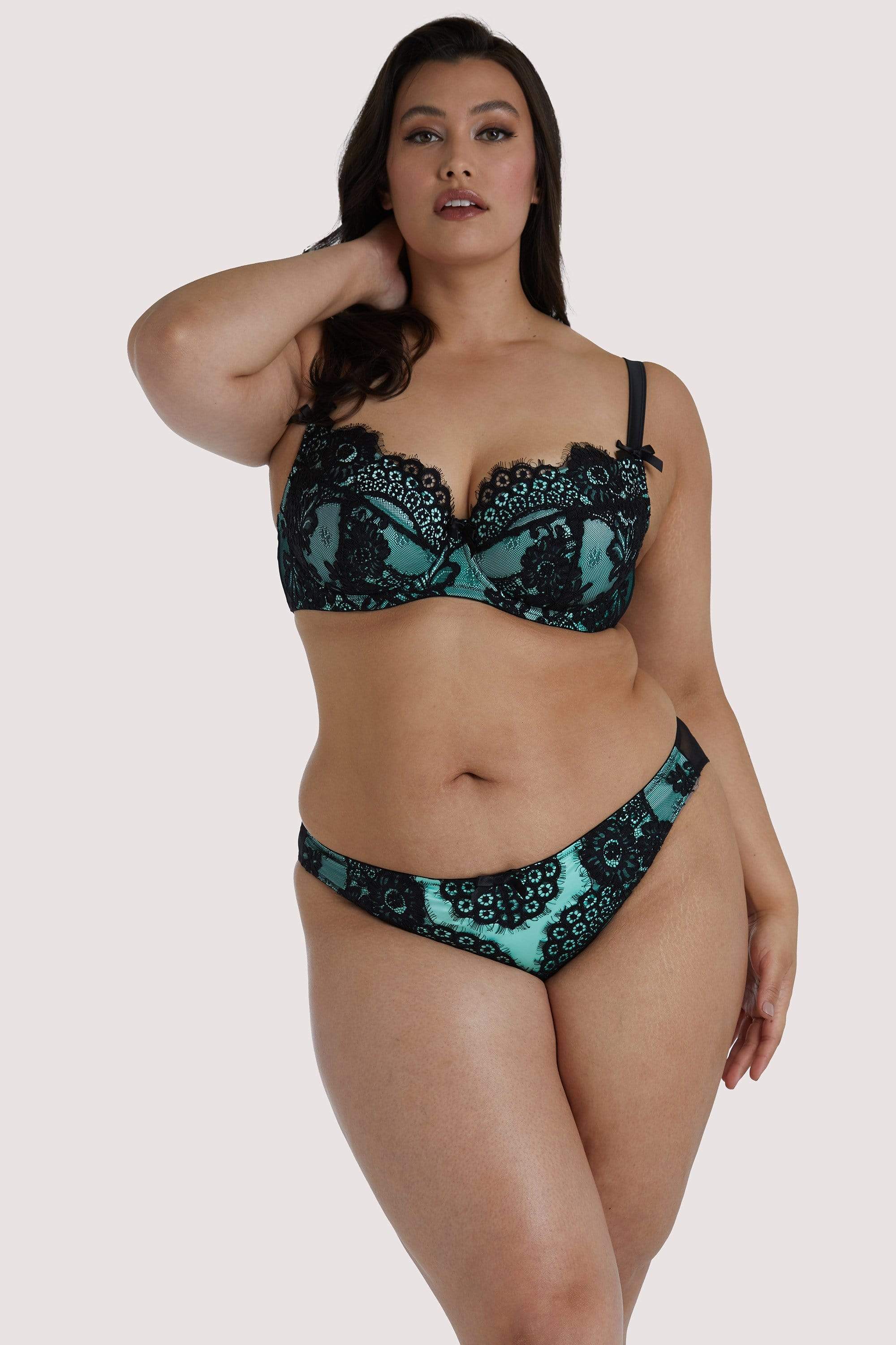 Jaquelina Mint Contrast Plunge Bra - Image 12