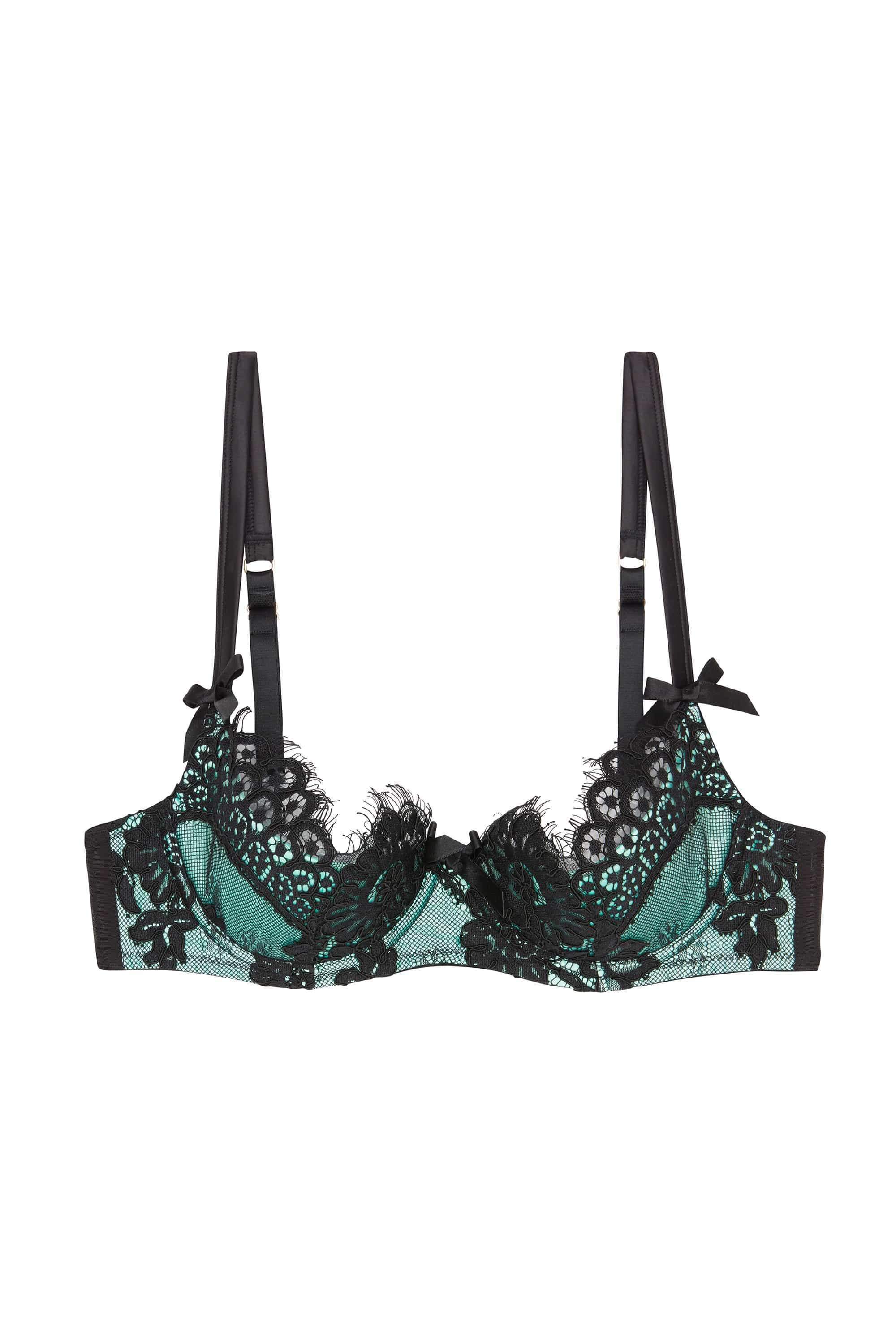 Jaquelina Mint Contrast Quarter Cup Bra - Image 9