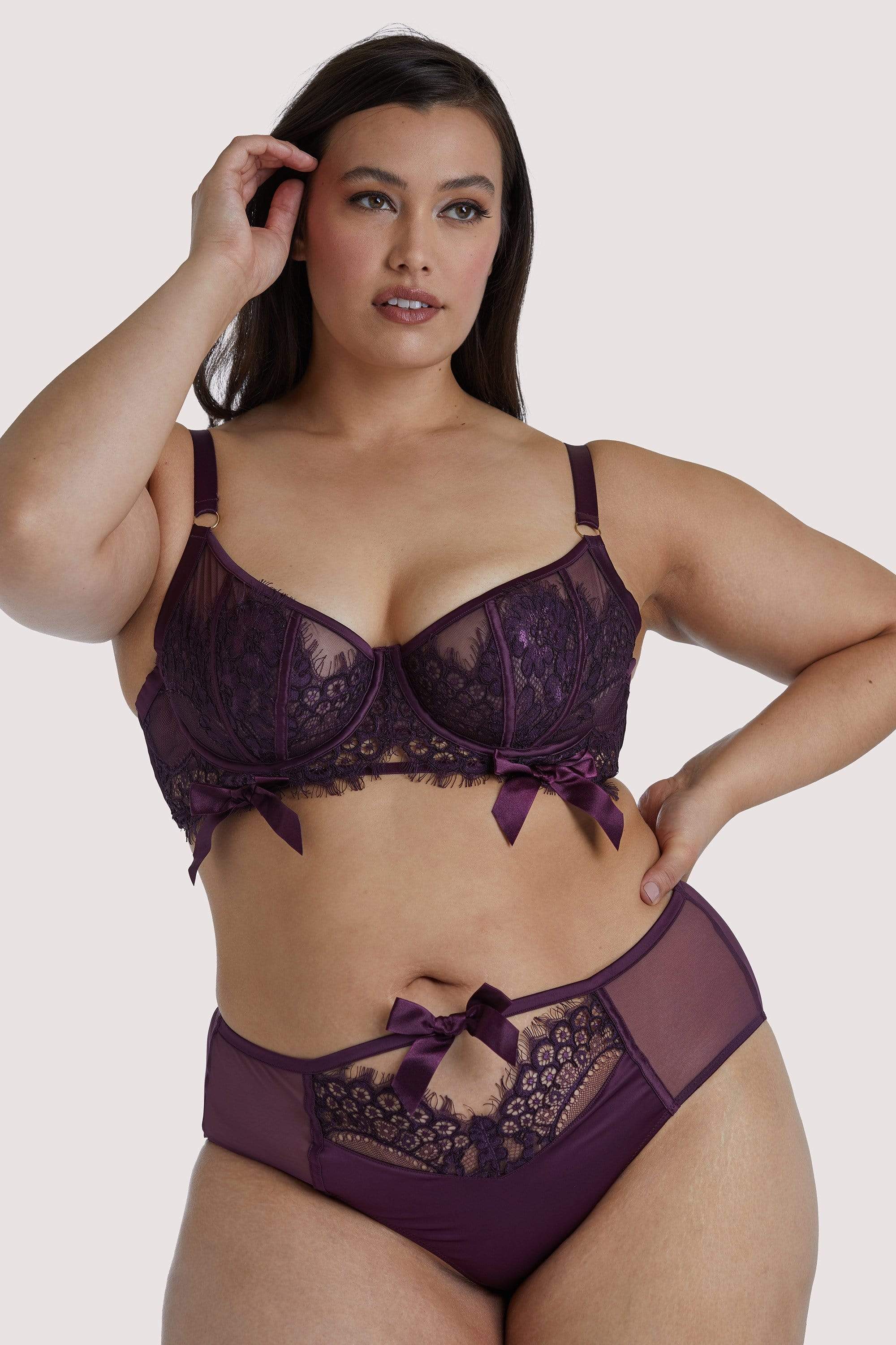 Josephine Aubergine Corded Lace Bra - Image 11