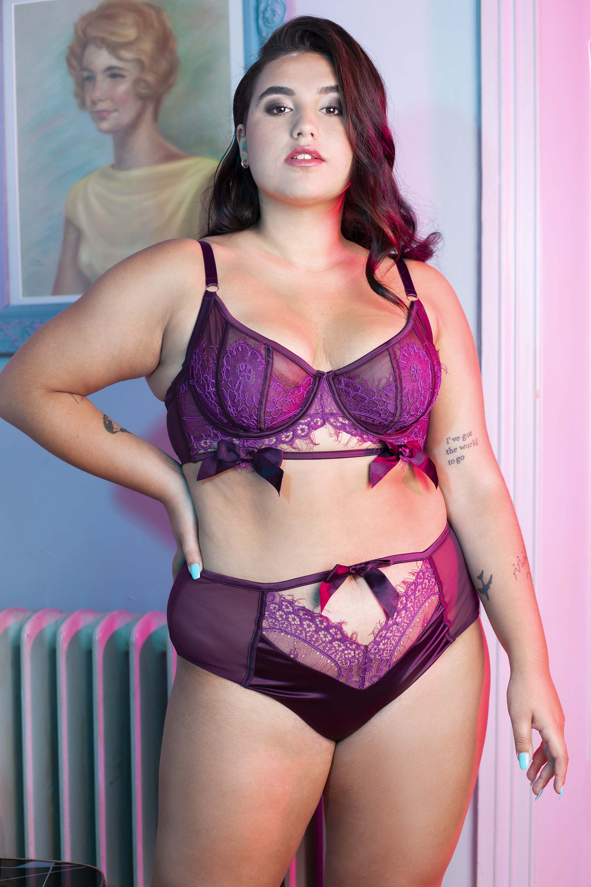 Josephine Aubergine Corded Lace Bra - Image 12