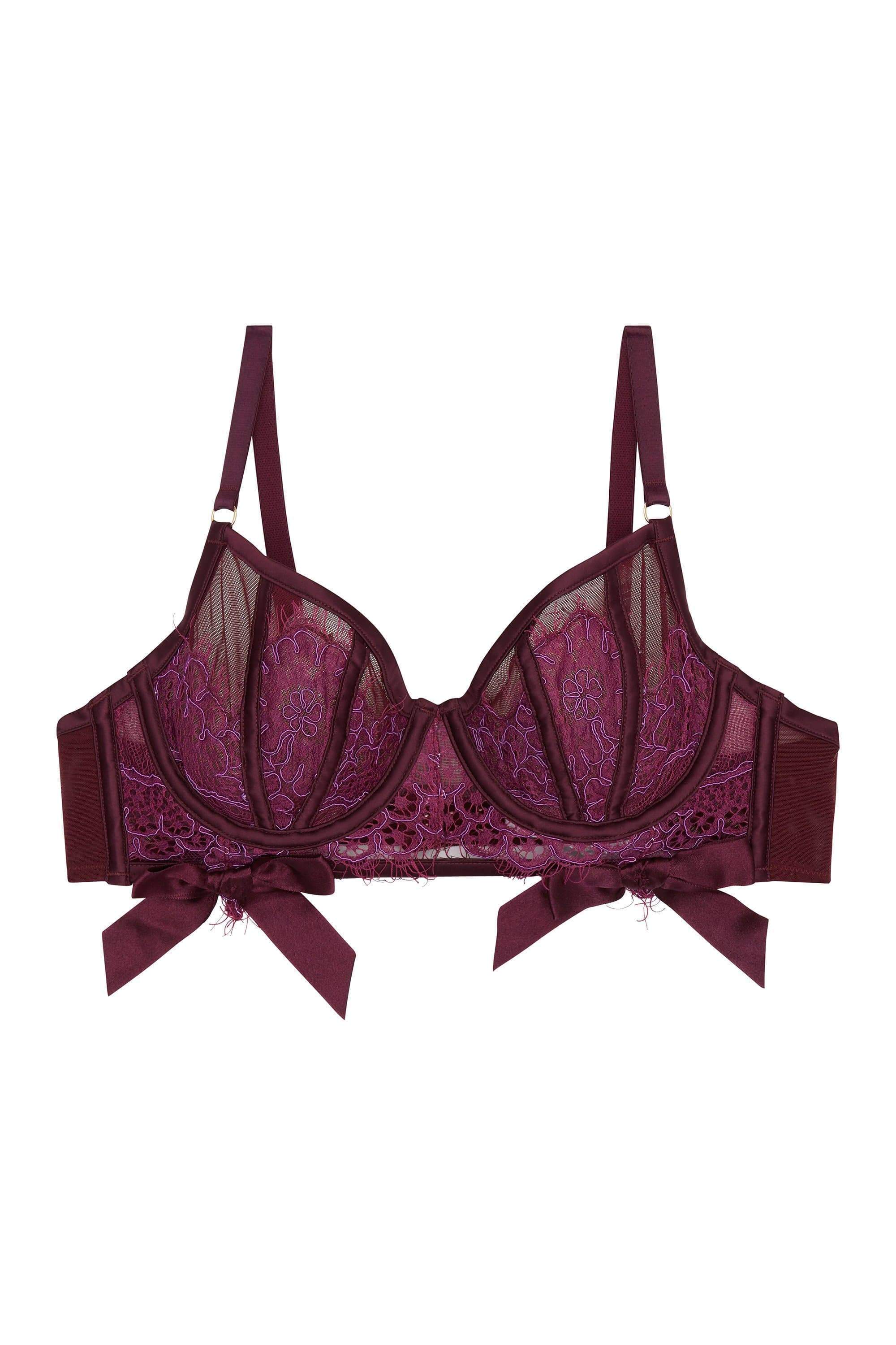 Josephine Aubergine Corded Lace Bra - Image 15