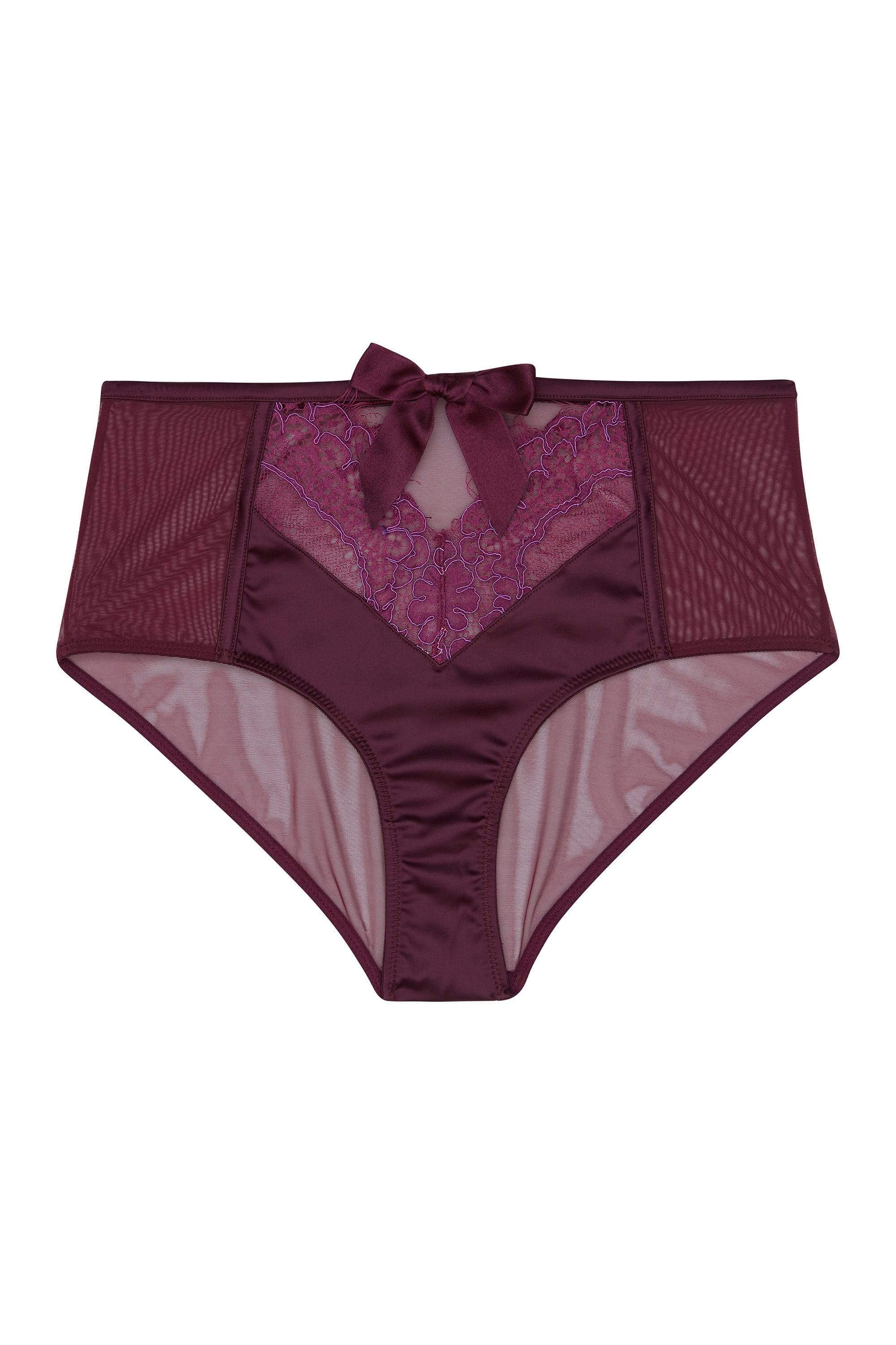 Josephine Aubergine Corded Lace High Waist Knicker - Image 5