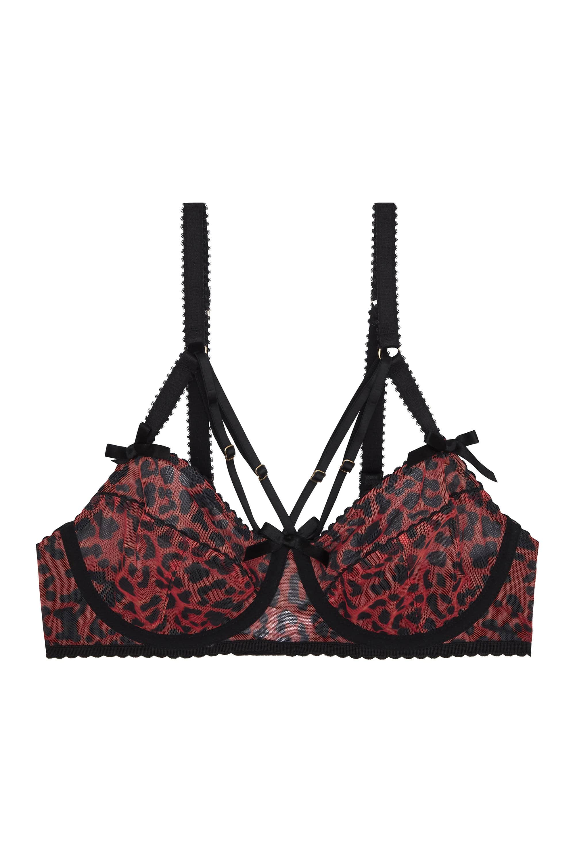 Josie Leopard Mesh Picot Non Padded Bra Core - Image 6