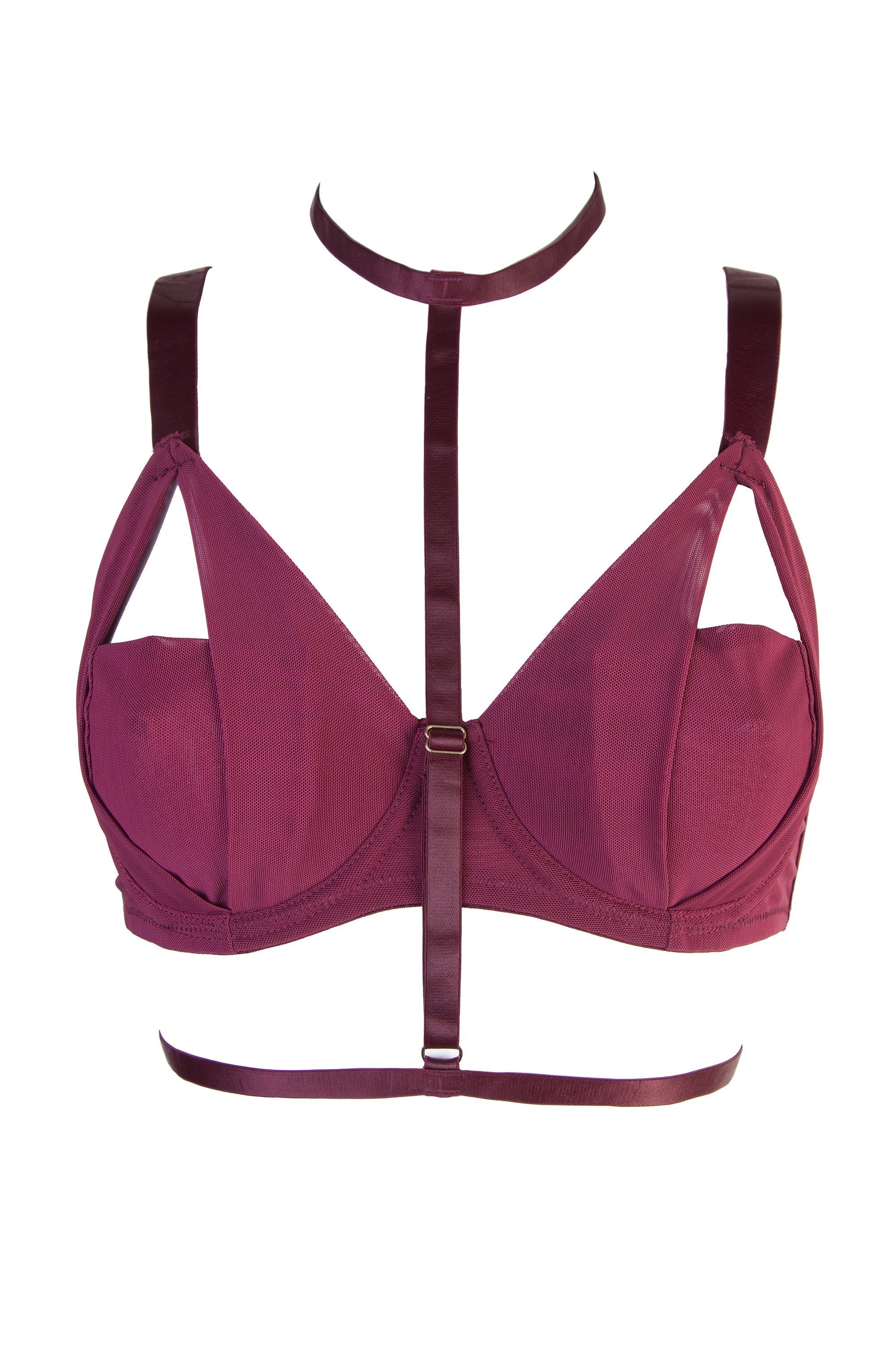 Juliet Wine Harness Bra A-D Cups - Image 3