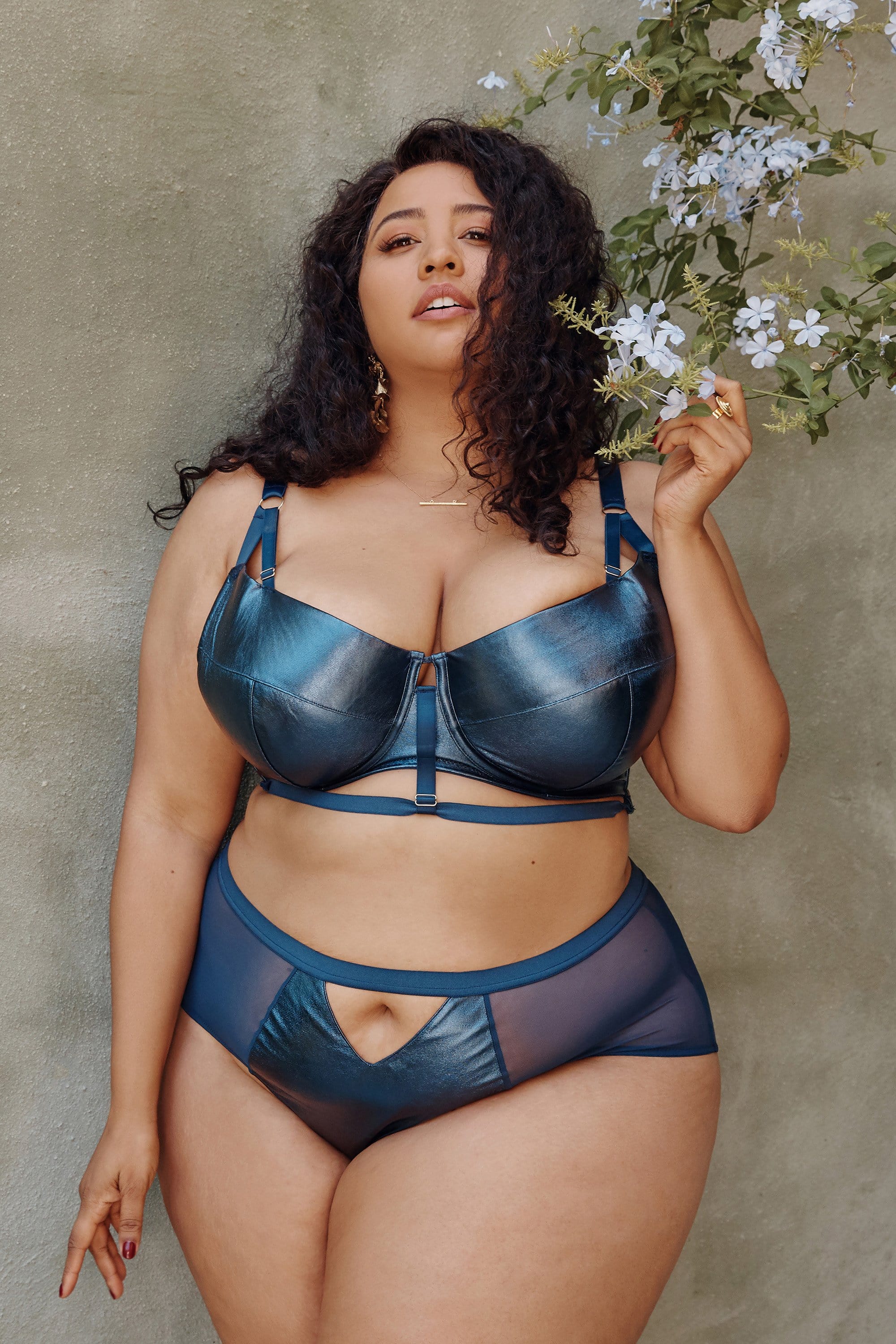 Gabi Fresh Kayla Metallic Leatherette HW Brief Blue - Image 3