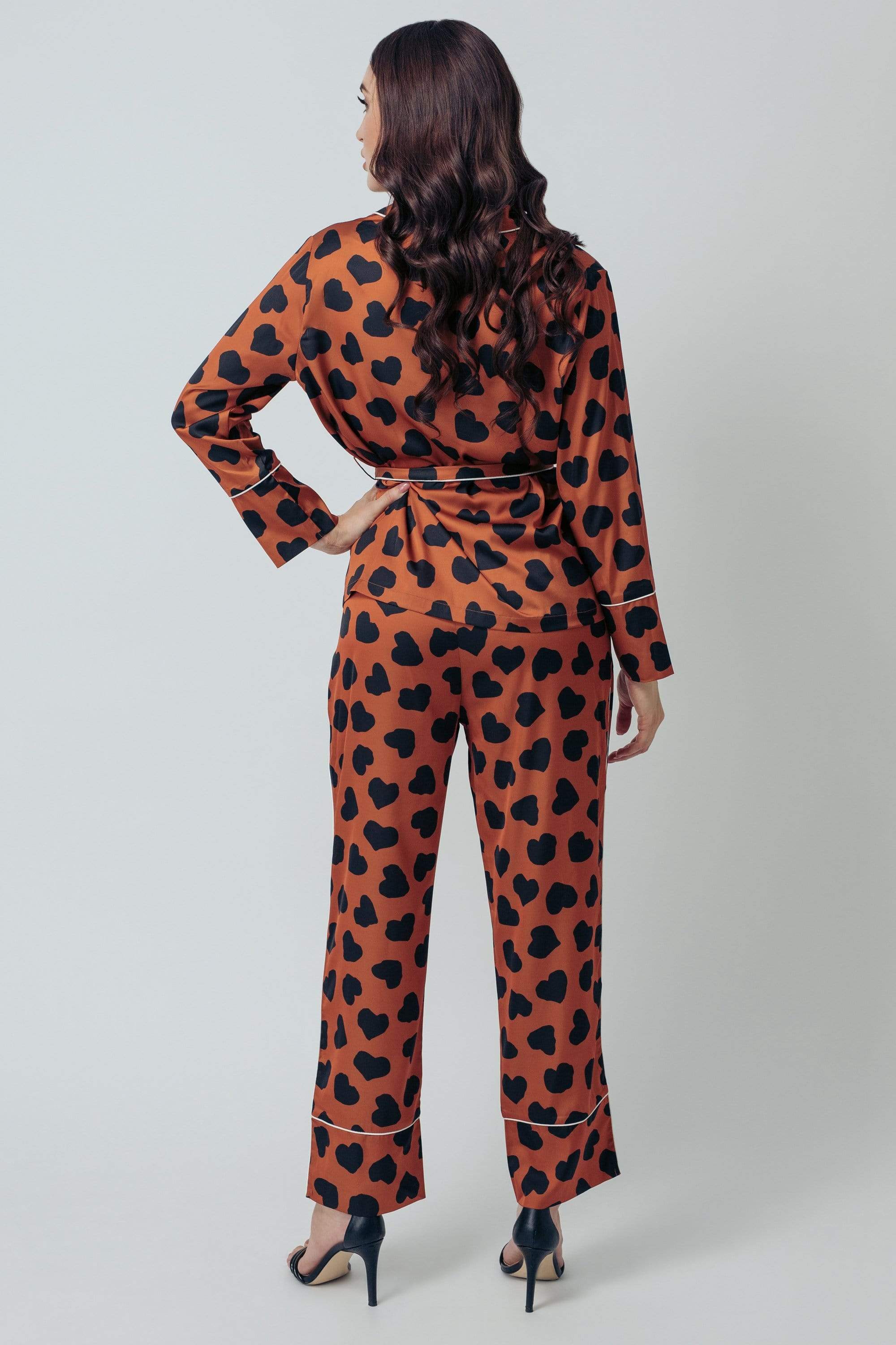 Satin Wrap Heart Pyjama Set - Image 2