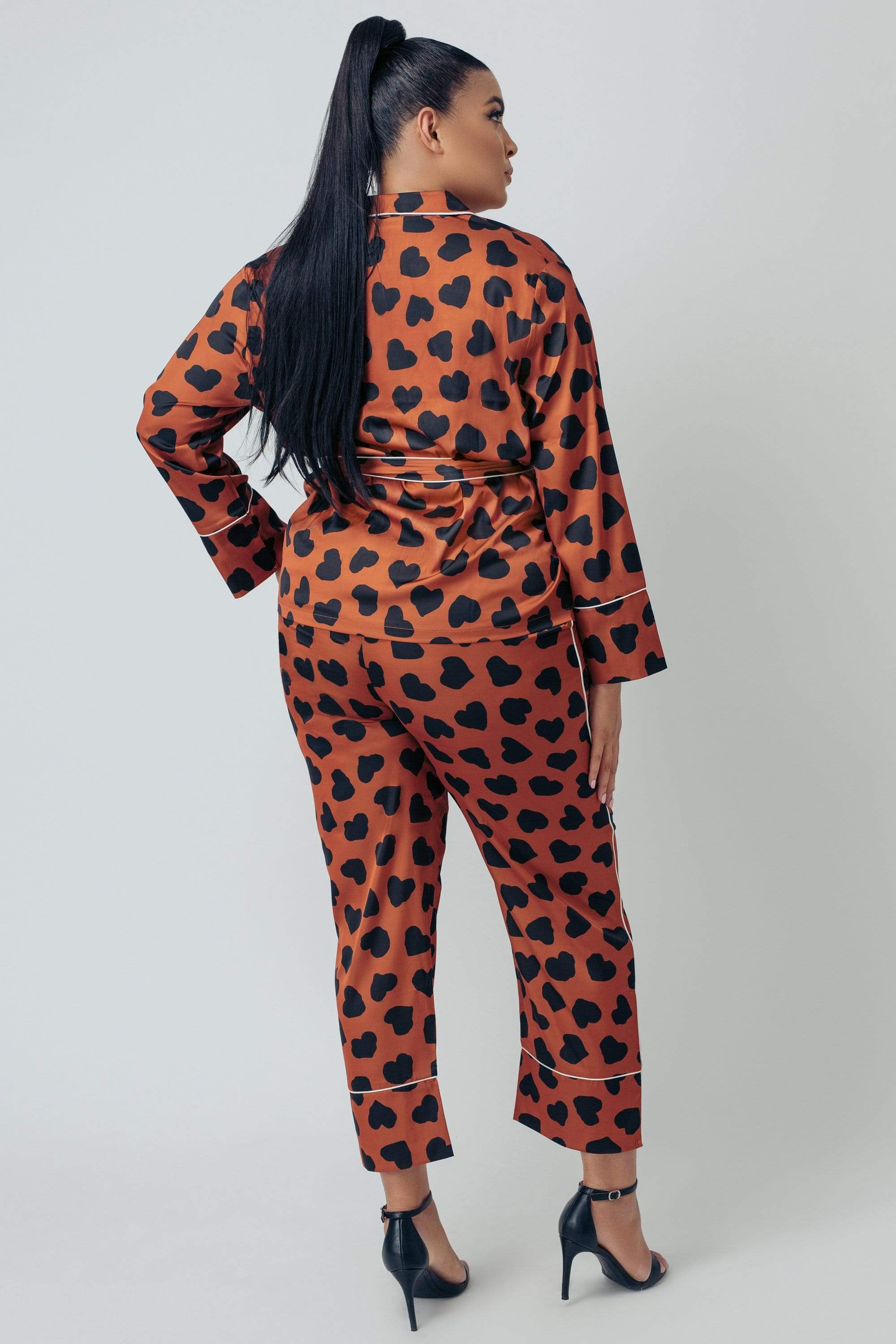 Satin Wrap Heart Pyjama Set - Image 3