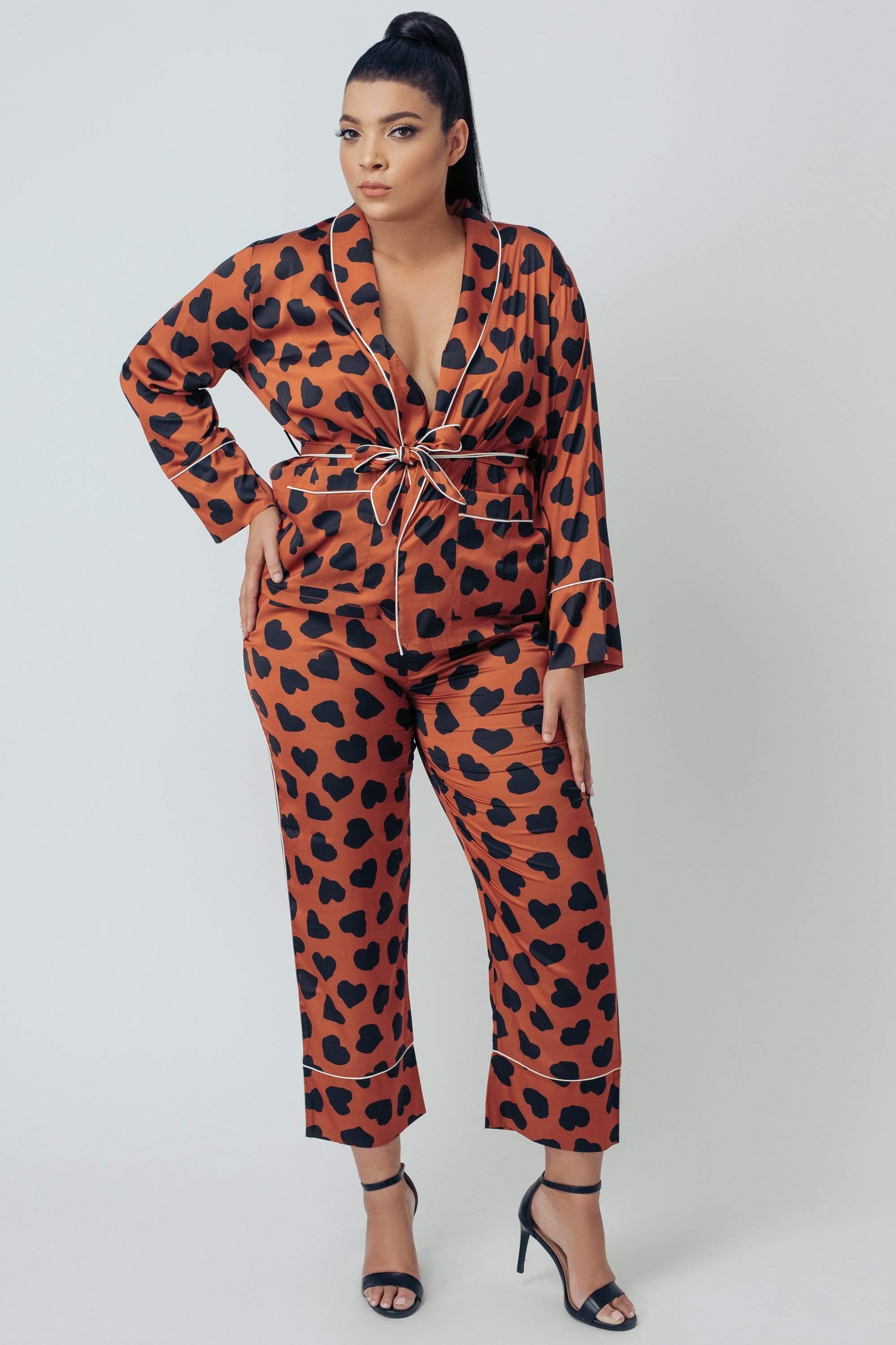Satin Wrap Heart Pyjama Set - Image 4