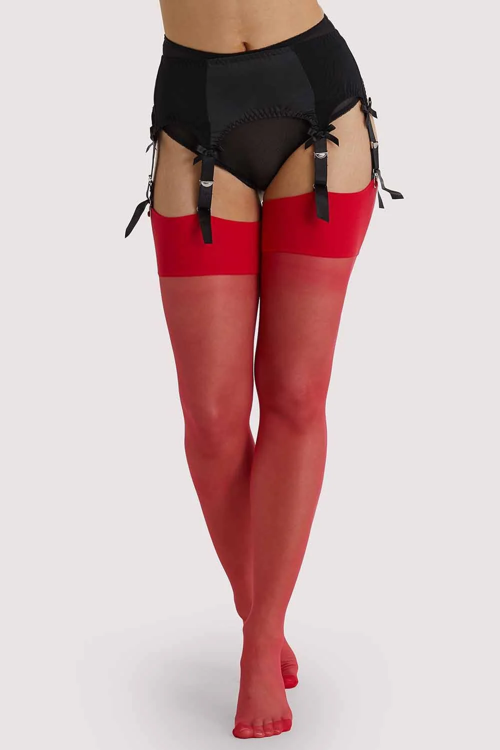 Lollipop Red Seamed Stockings - Image 2