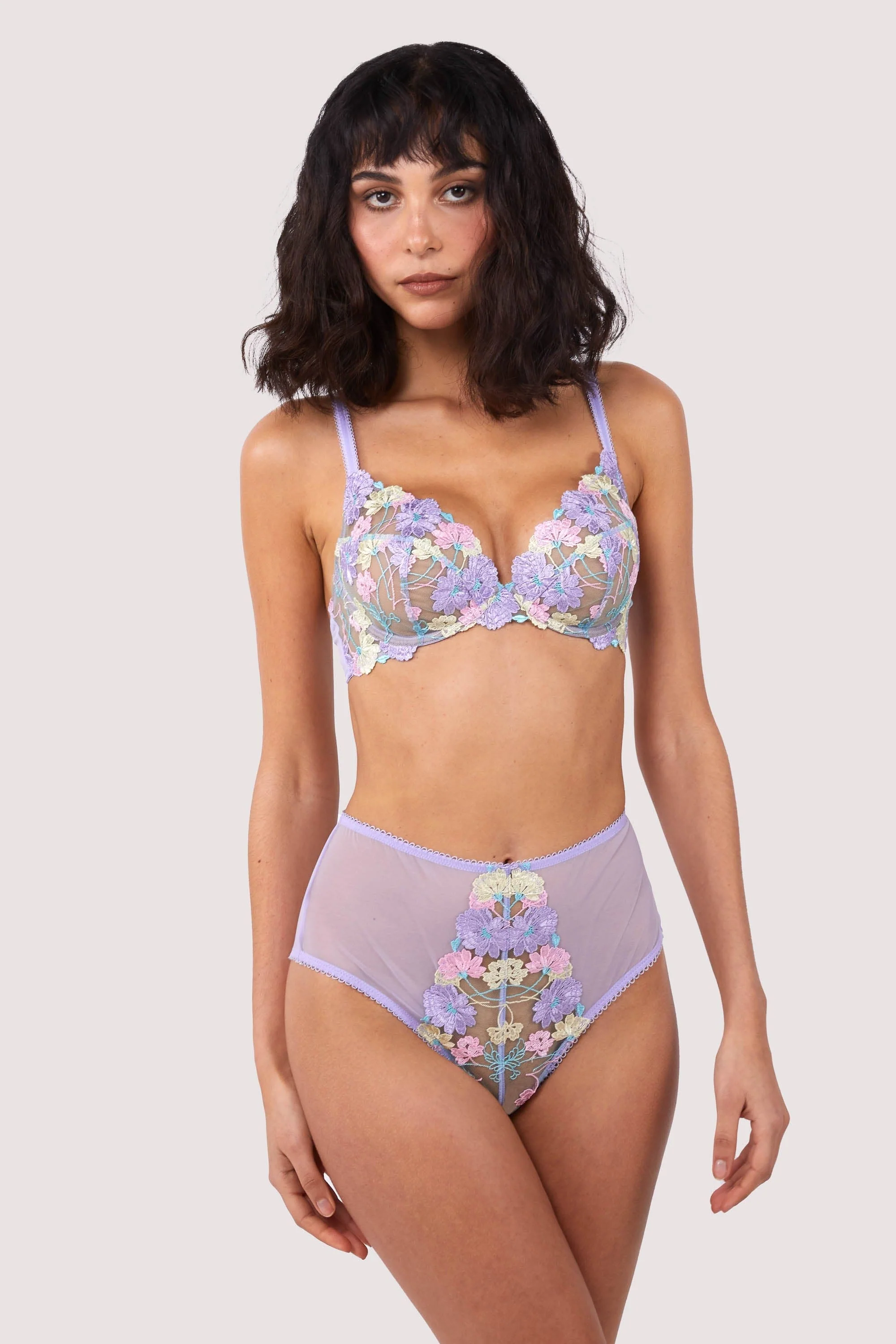 Luna Pastel Embroidered High Waisted Brief - Image 3