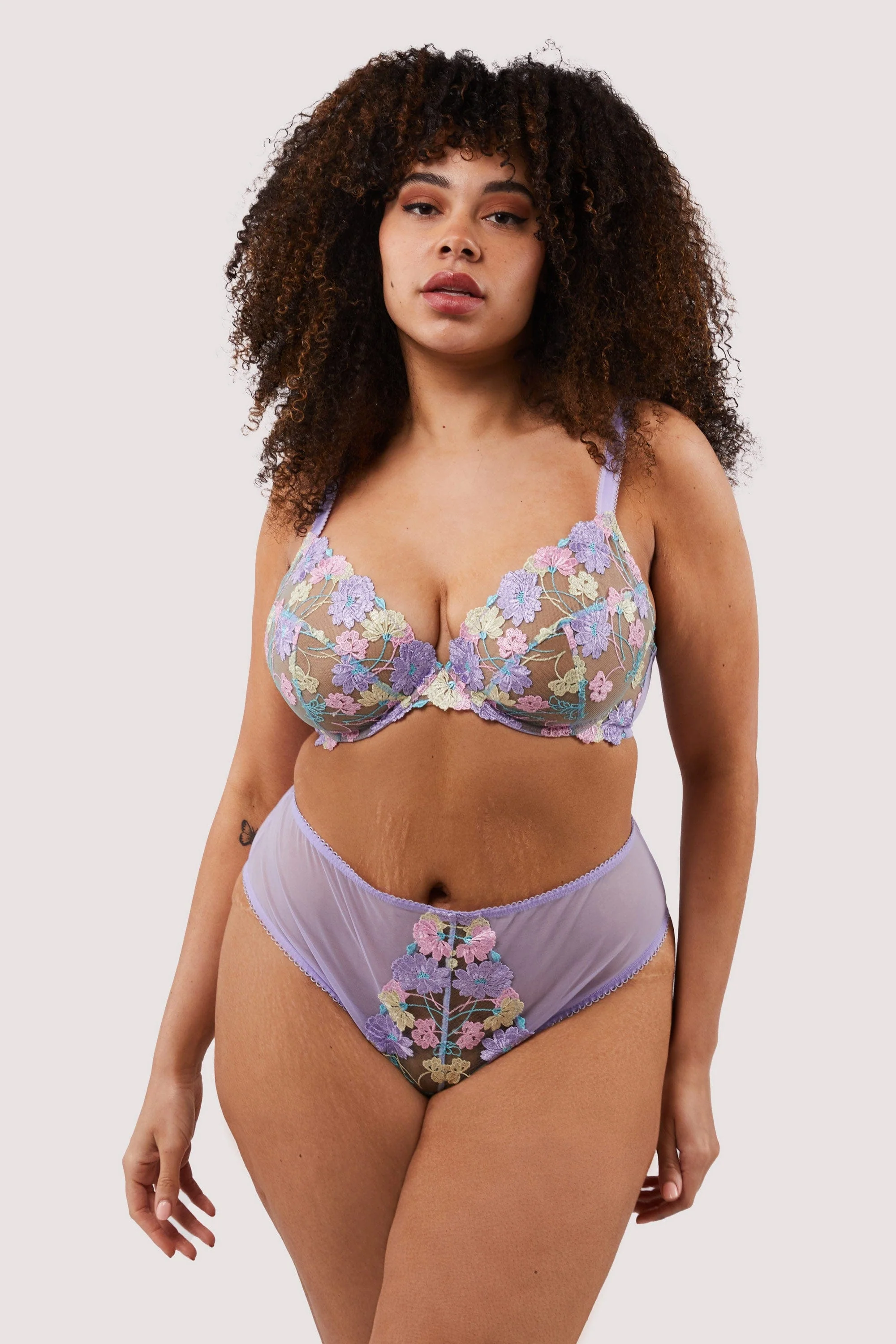 Luna Pastel Embroidered High Waisted Thong - Image 4