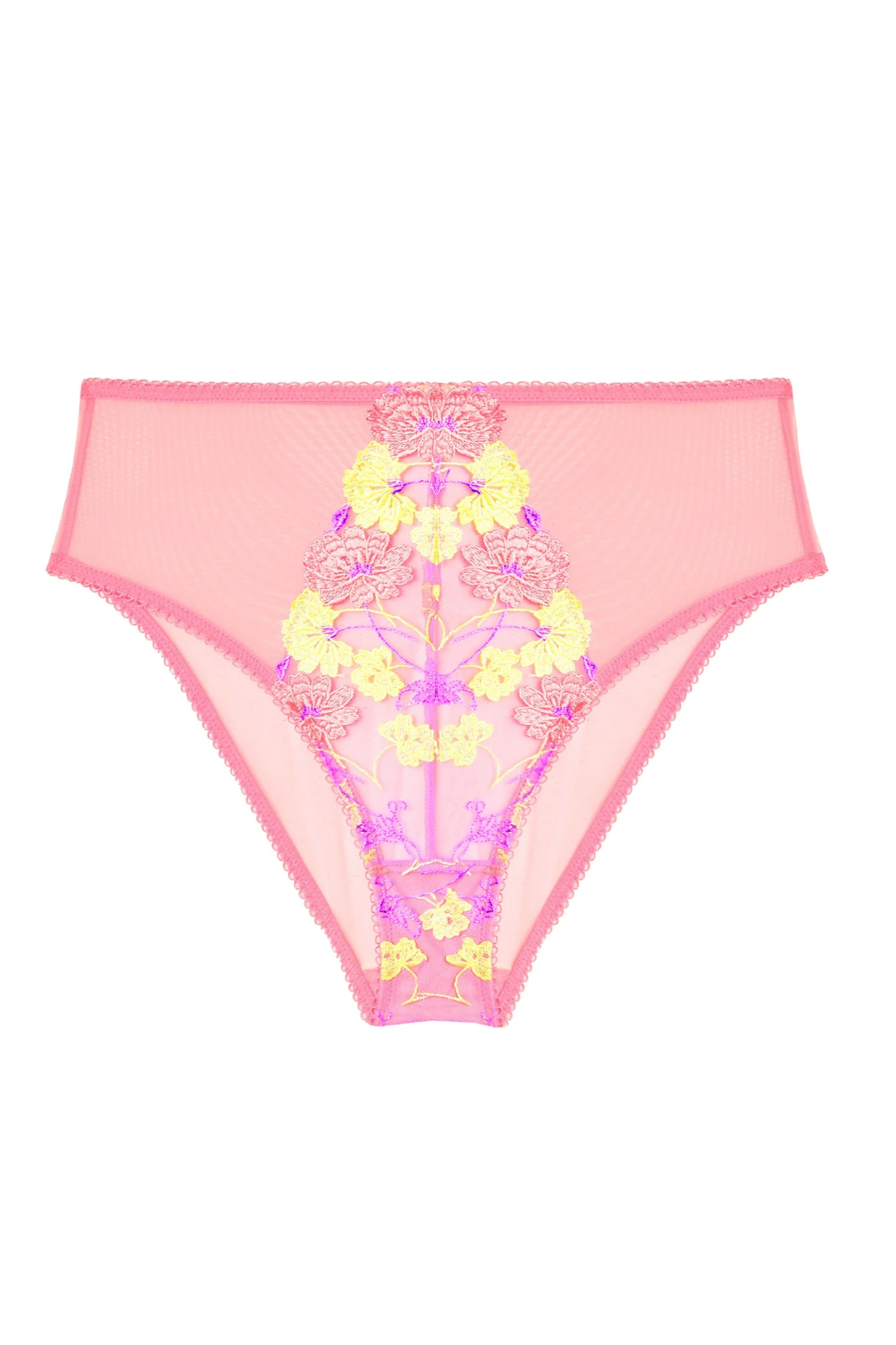 Luna Pastel Pink Embroidery High Waisted Brief - Image 4