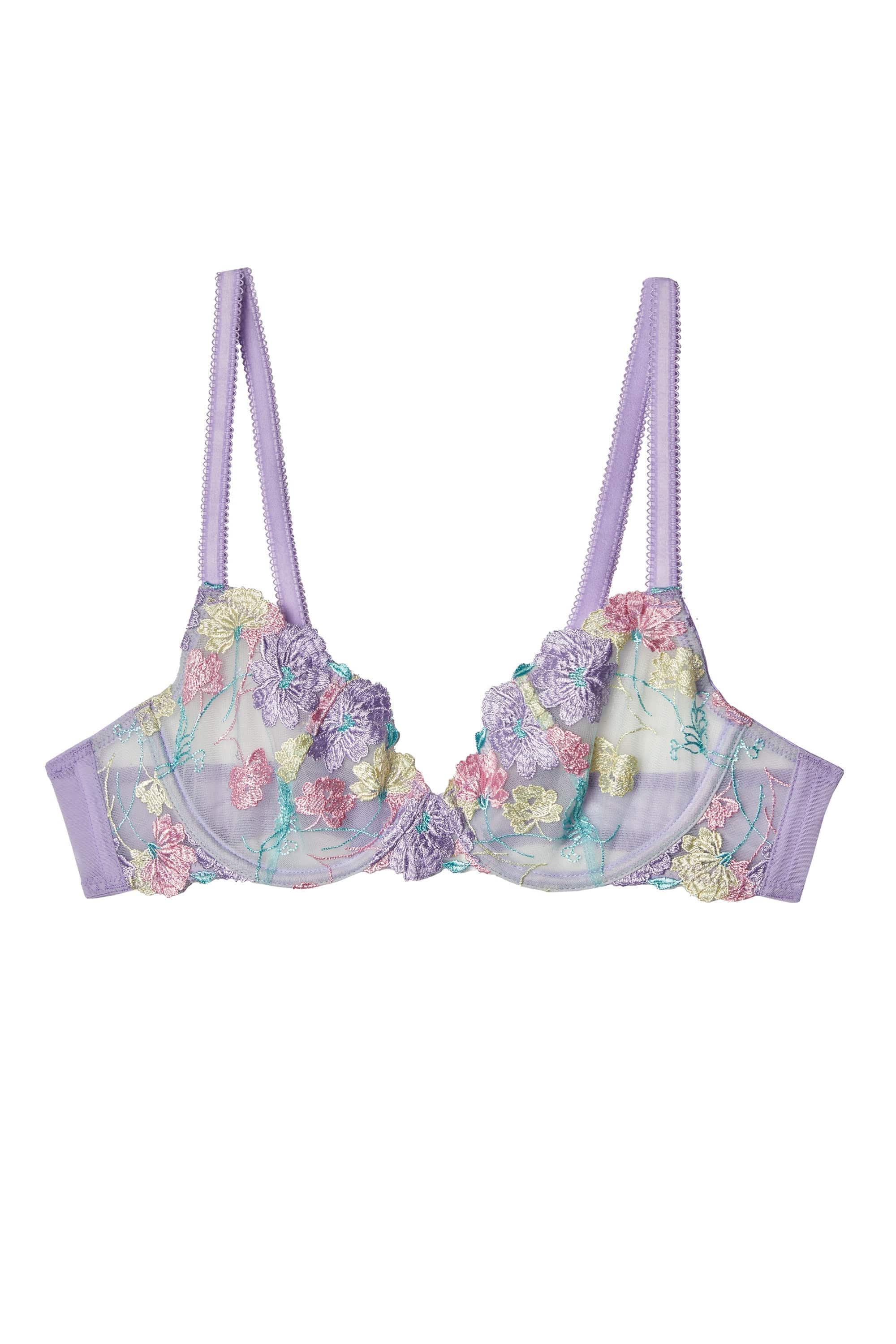 Luna Pastel Embroidery Picot Elastic Bra - Image 13