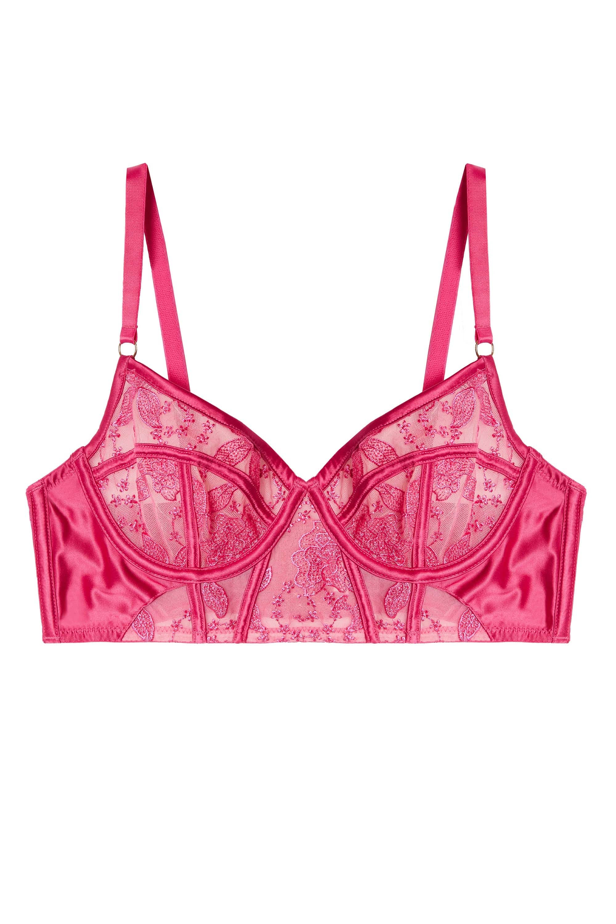 Lyra Pink Longline Embroidery Bra - Image 9