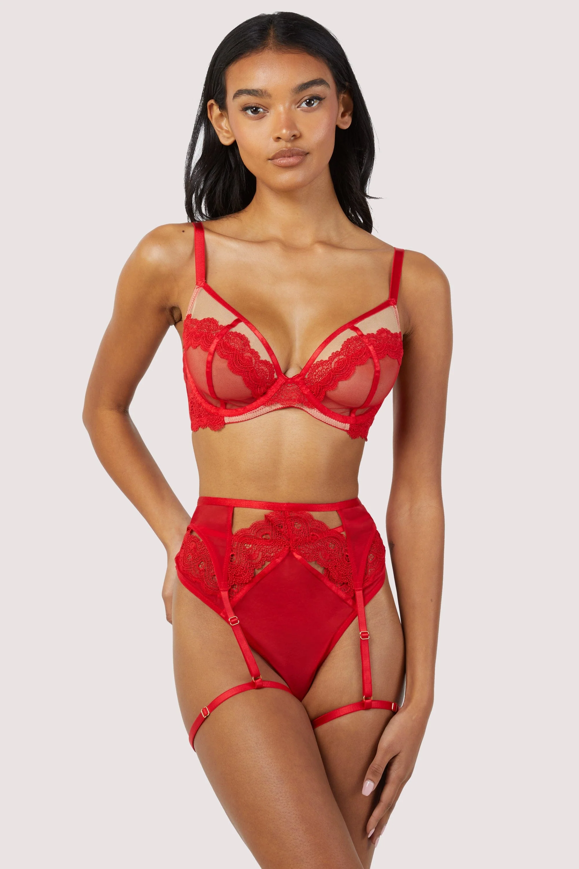 Maisie Red Suspender Belt - Image 6