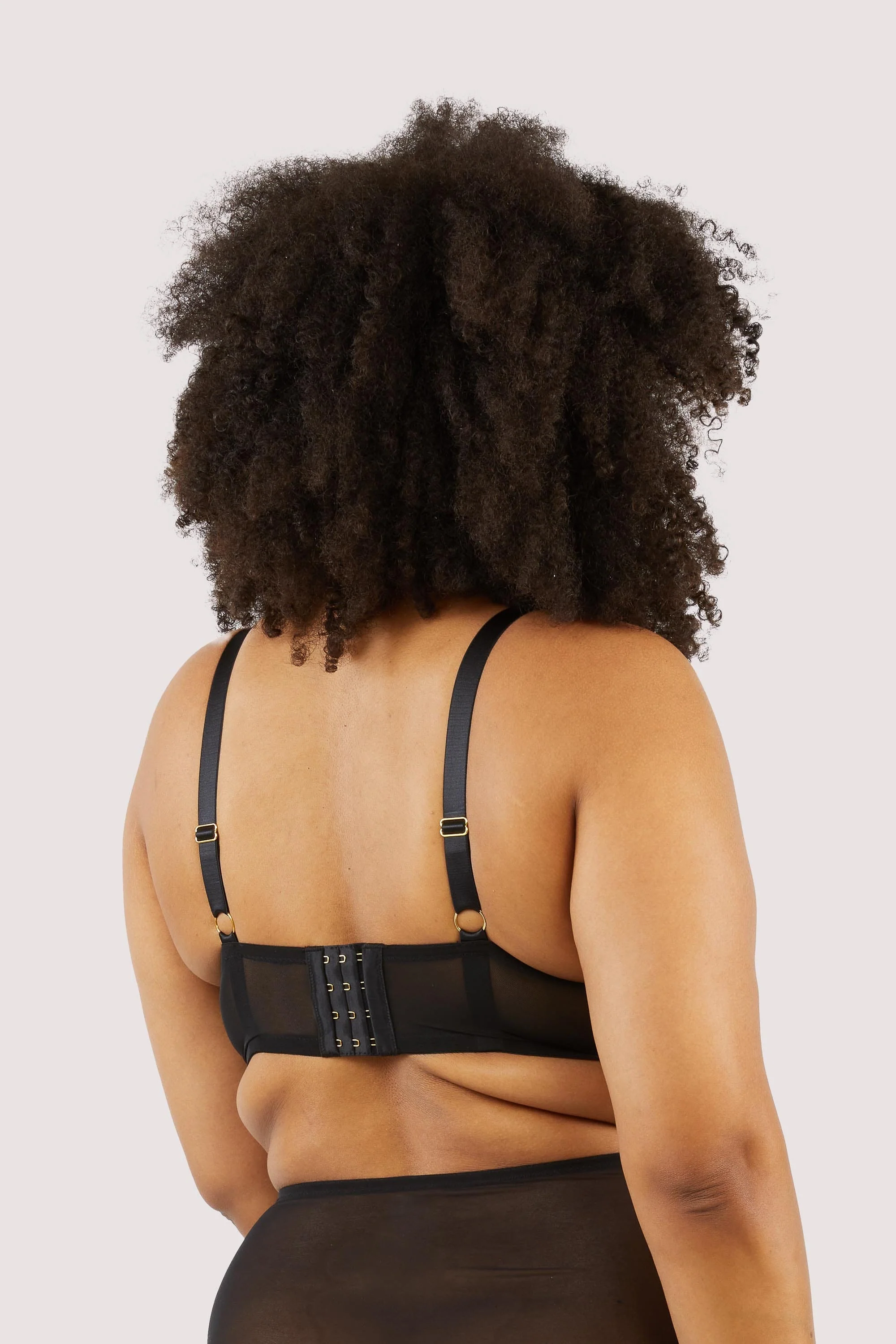 Maria Black Mesh Longline Triangle Bra - Image 2
