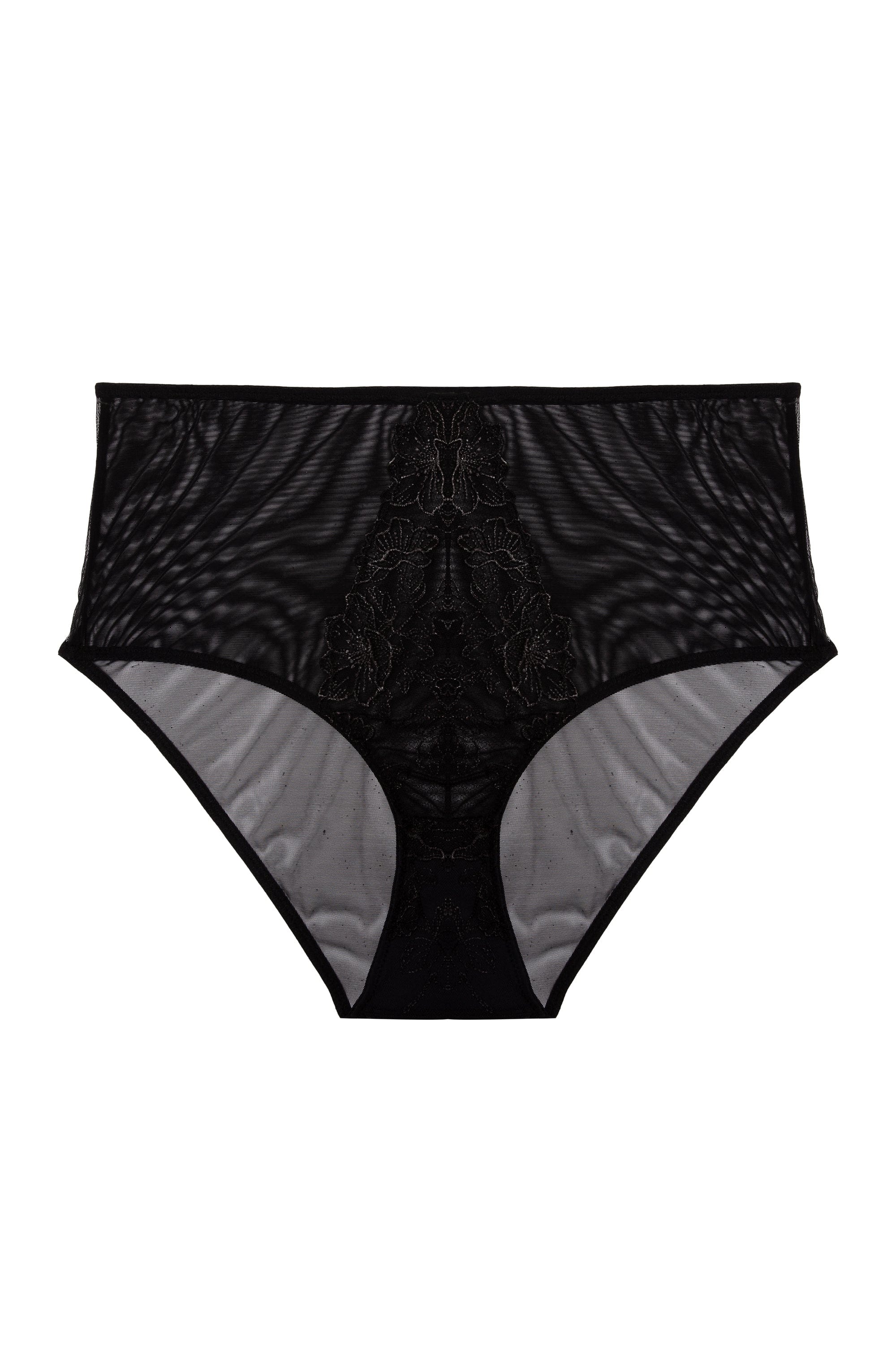 Marlowe Black Floral Embroidered High Waisted Brief - Image 4