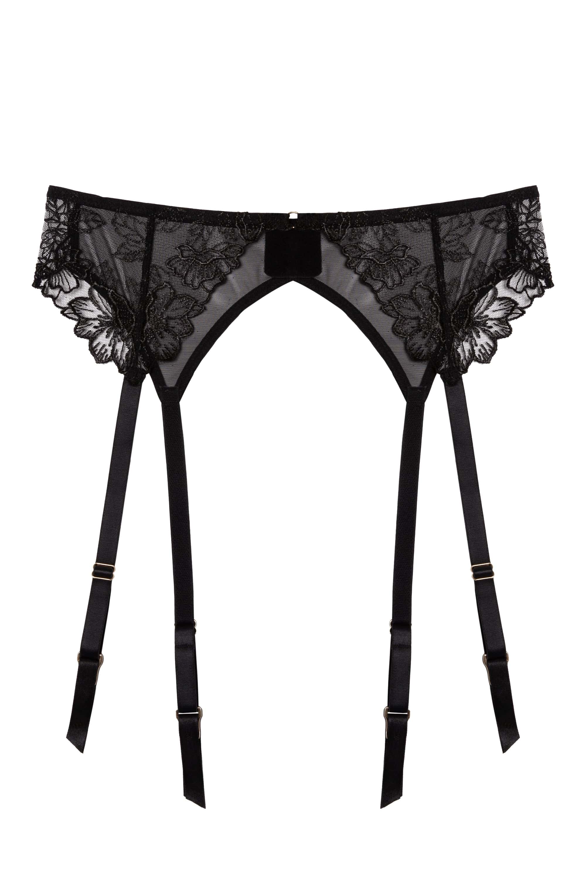 Marlowe Black Floral Embroidered Suspender - Image 4