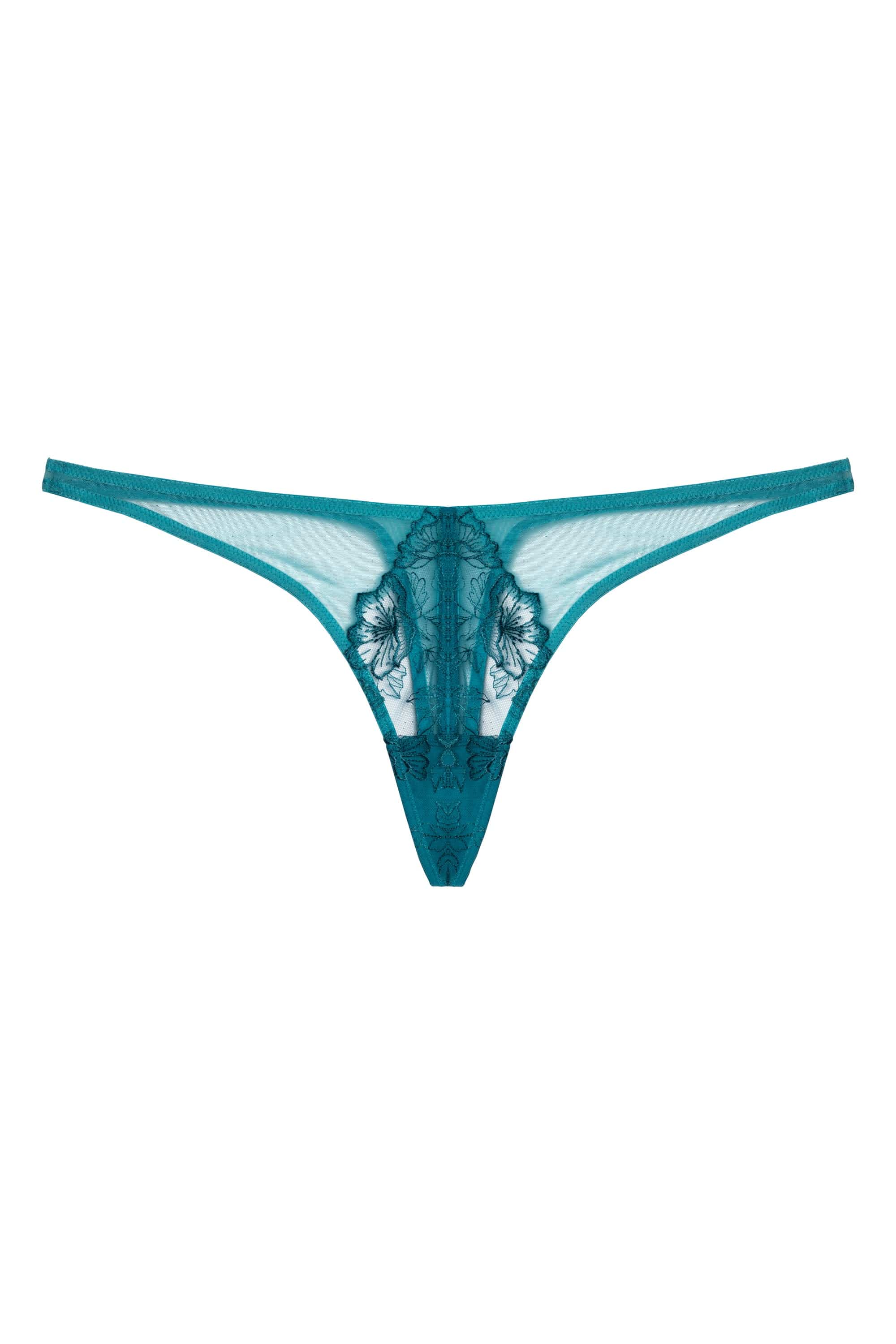 Marsha Teal Embroidery Thong - Image 4