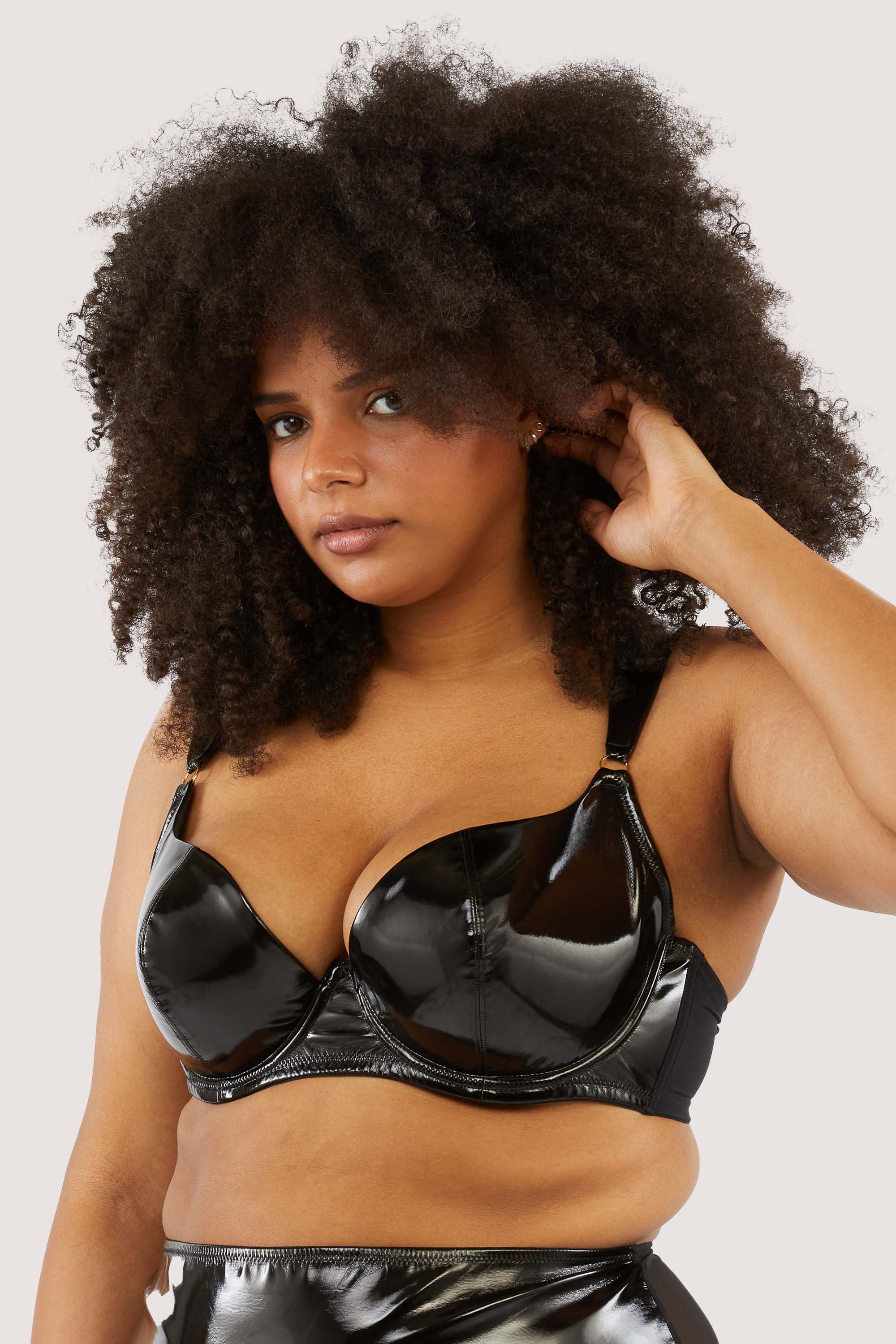Maxine Black PVC Plunge Bra - Image 11