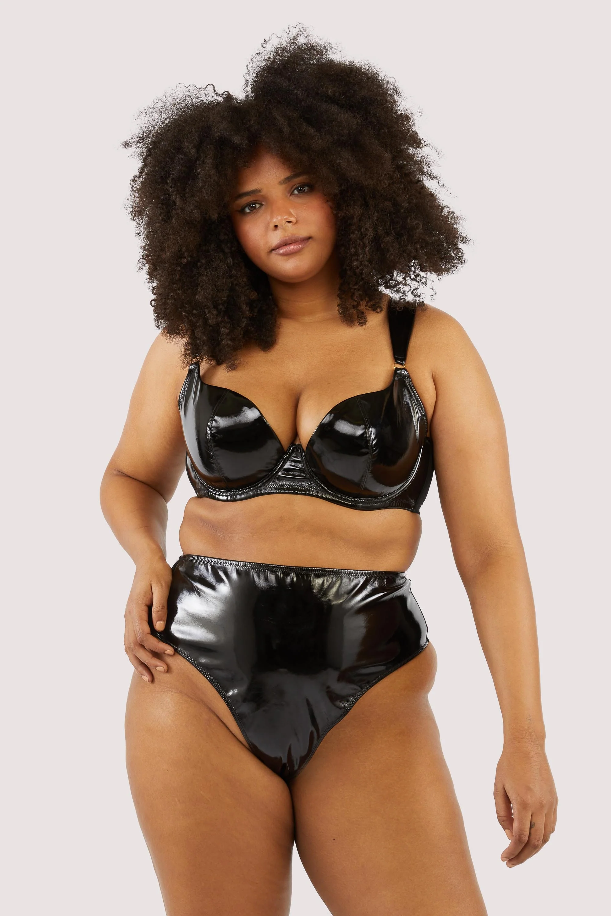 Maxine Black PVC Plunge Bra - Image 13