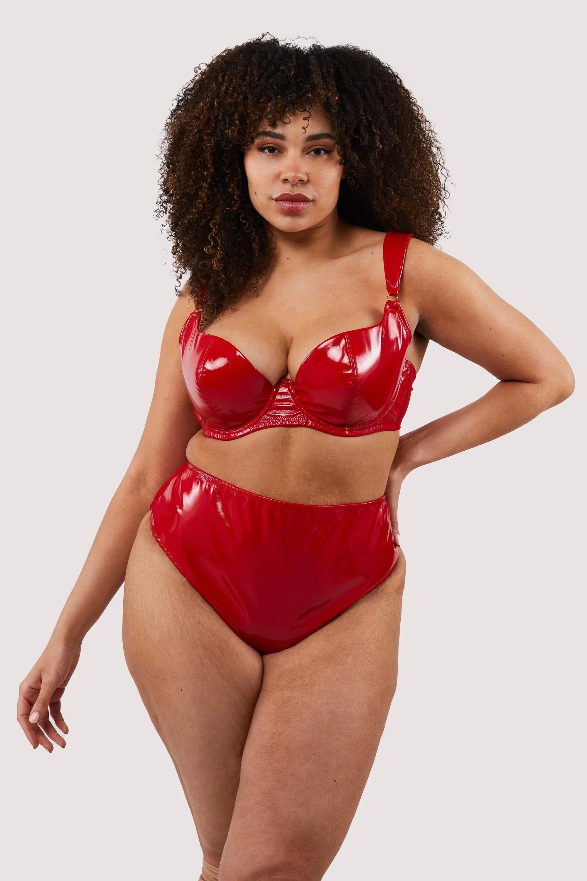 Maxine Red PVC Plunge Bra - Image 10