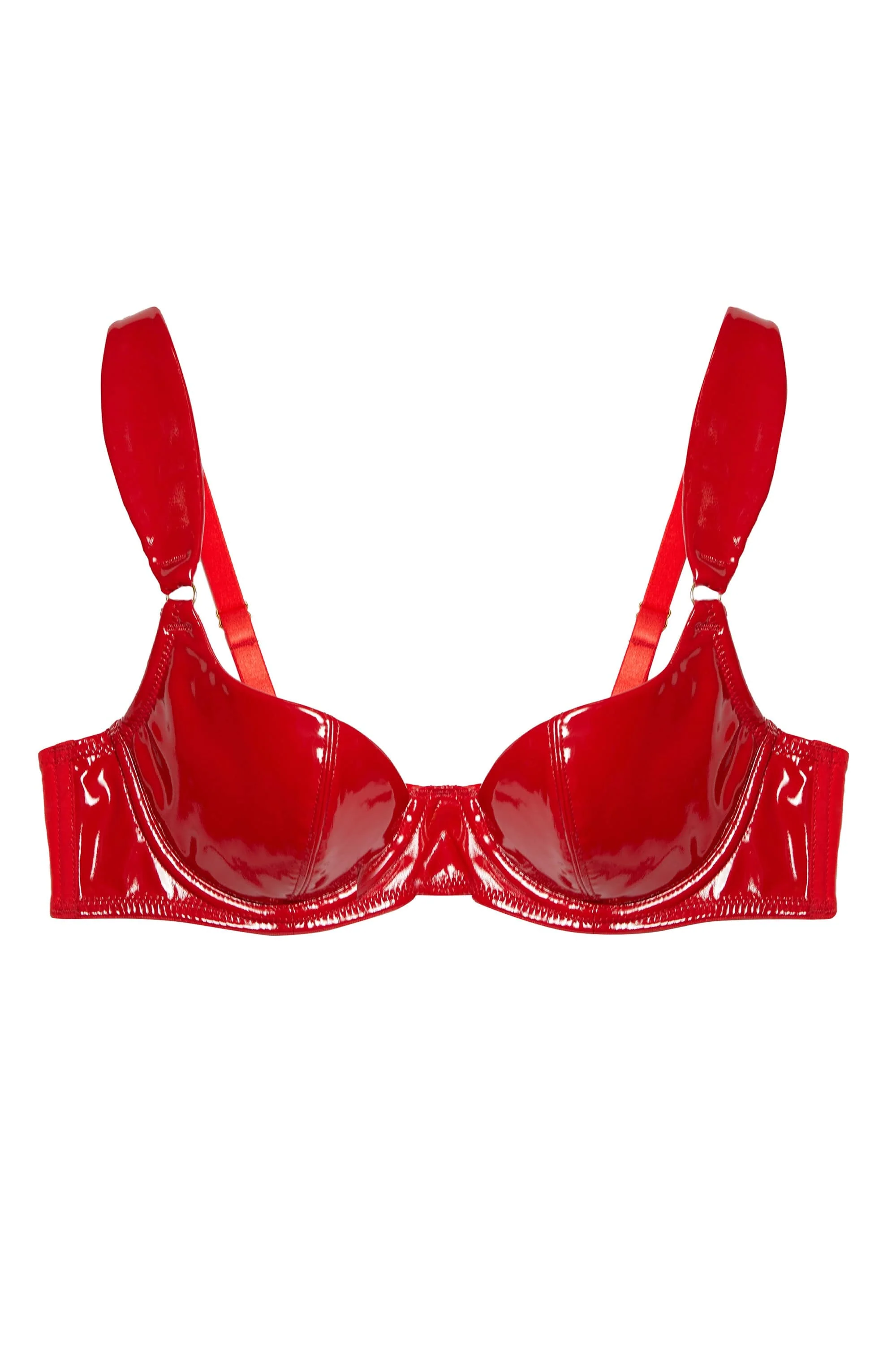 Maxine Red PVC Plunge Bra - Image 11