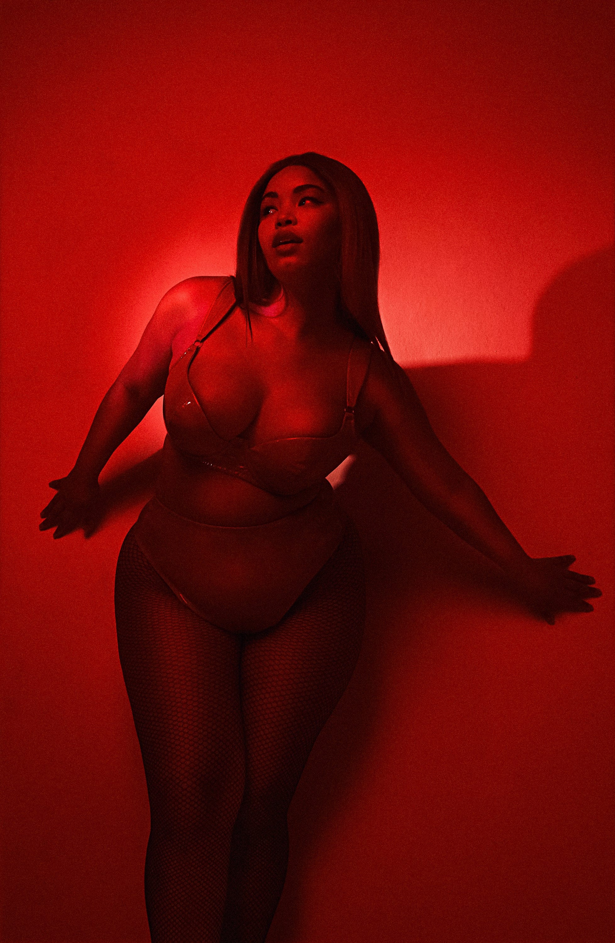 Maxine Red PVC Plunge Bra - Image 2