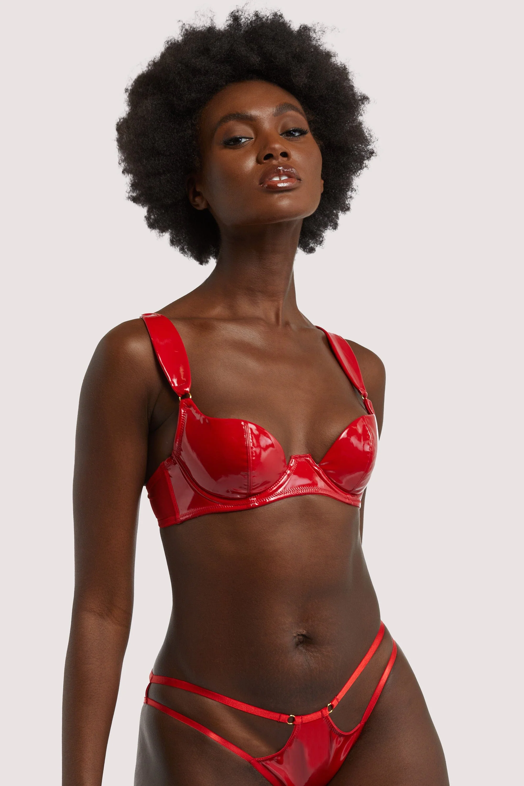 Maxine Red PVC Plunge Bra - Image 5