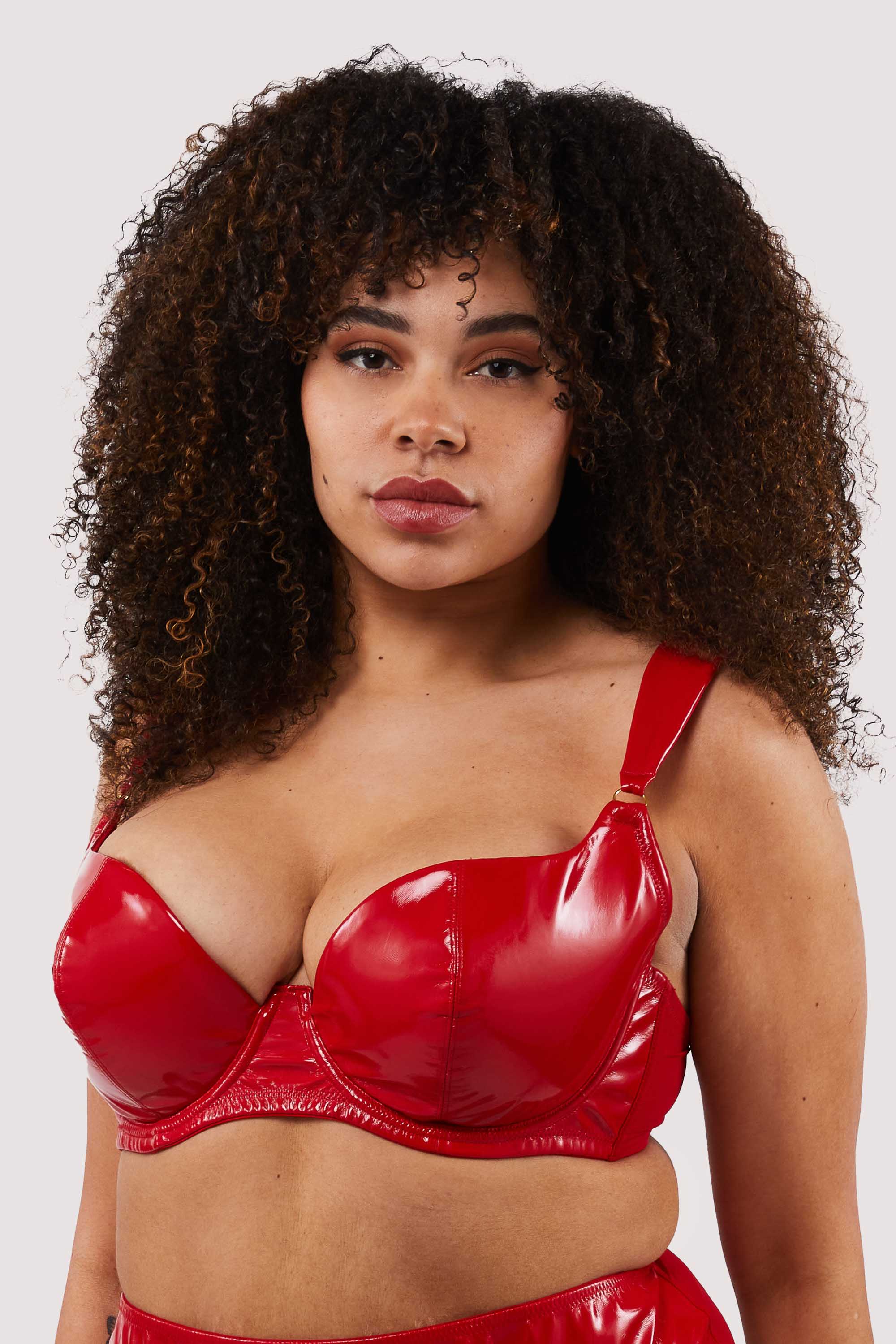 Maxine Red PVC Plunge Bra - Image 8