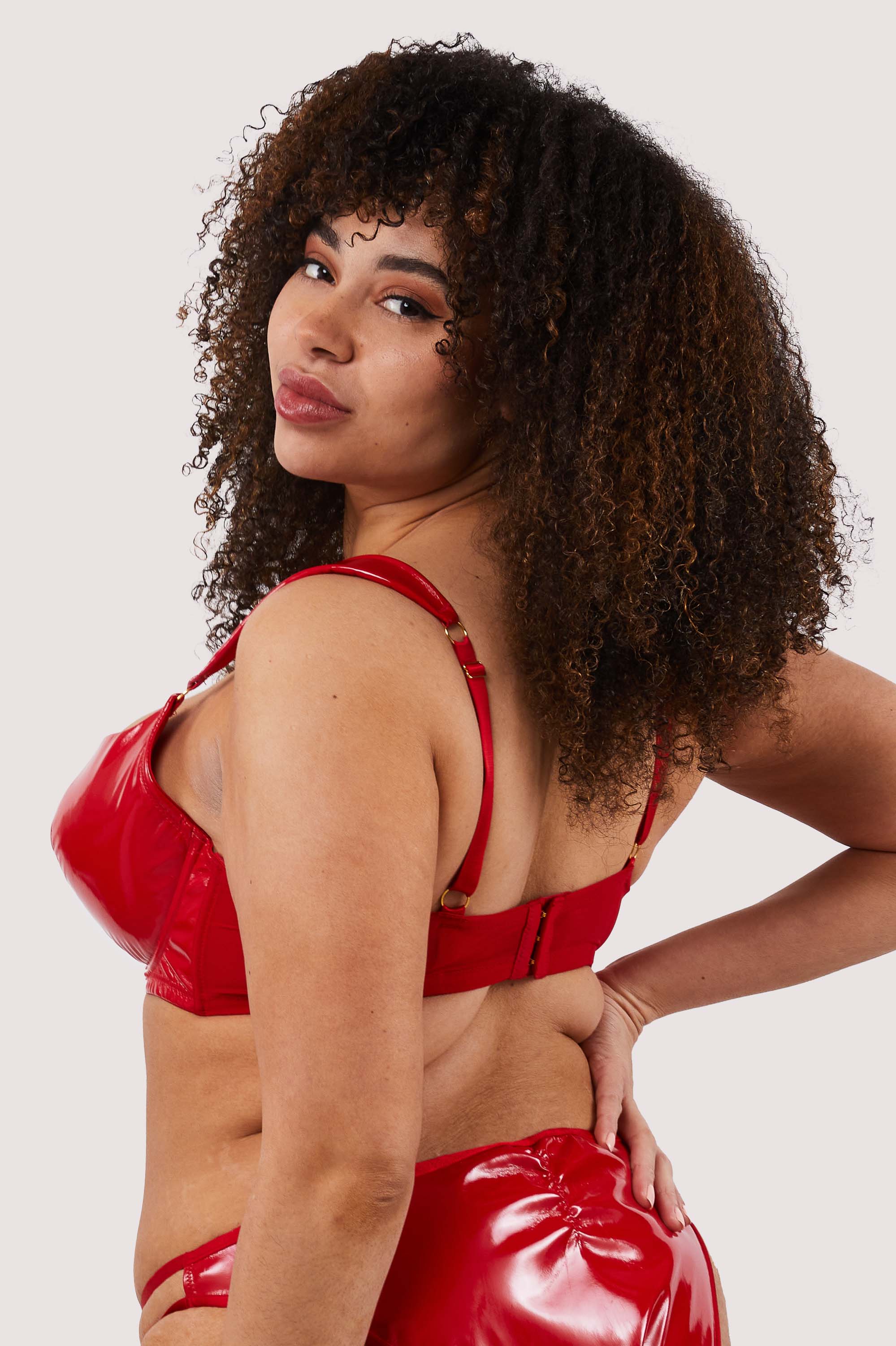 Maxine Red PVC Plunge Bra - Image 9