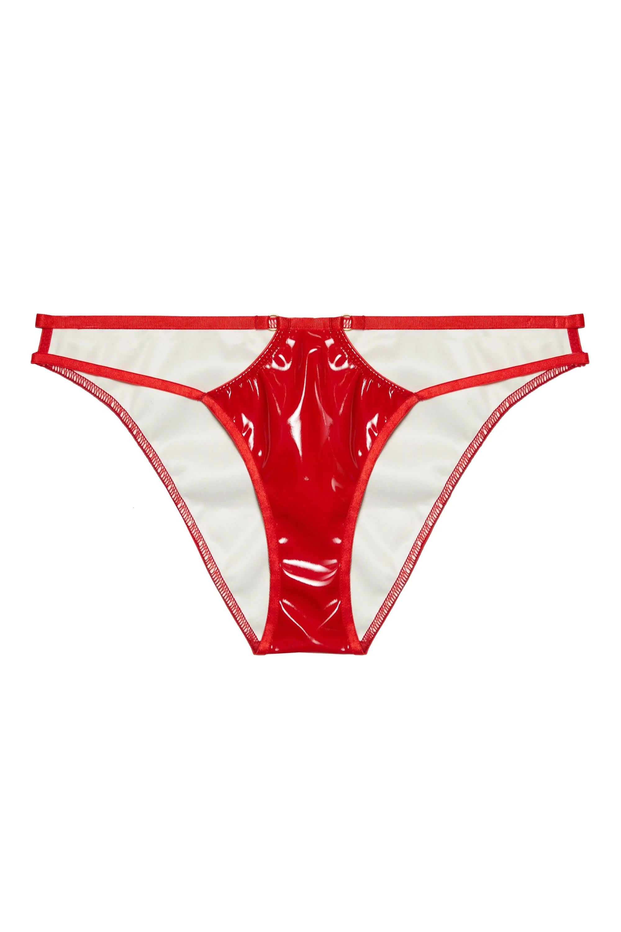 Maxine Red PVC Strap And Ring Detail Brief - Image 7