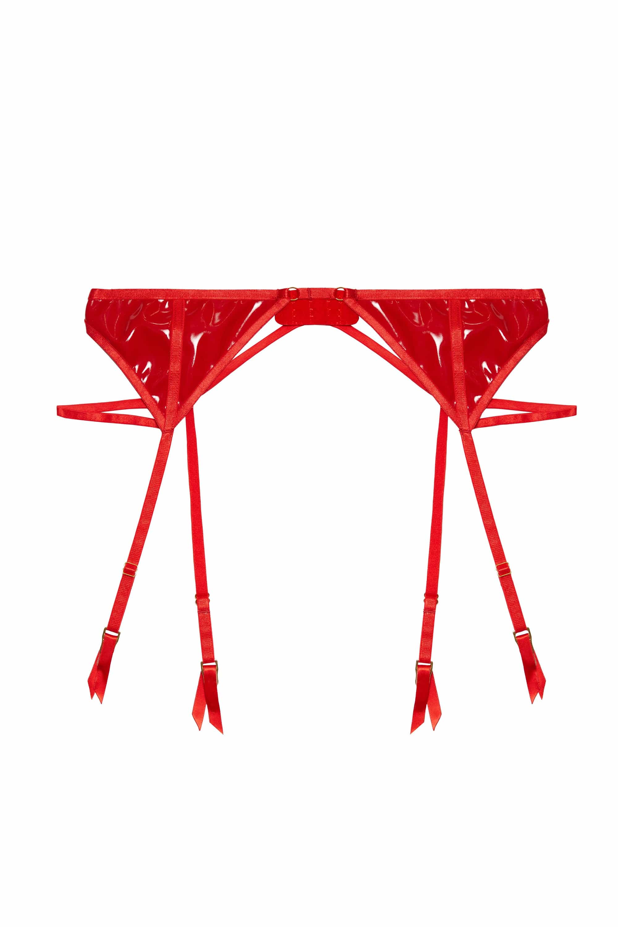 Maxine Red PVC Strap And Ring Detail Suspender - Image 10