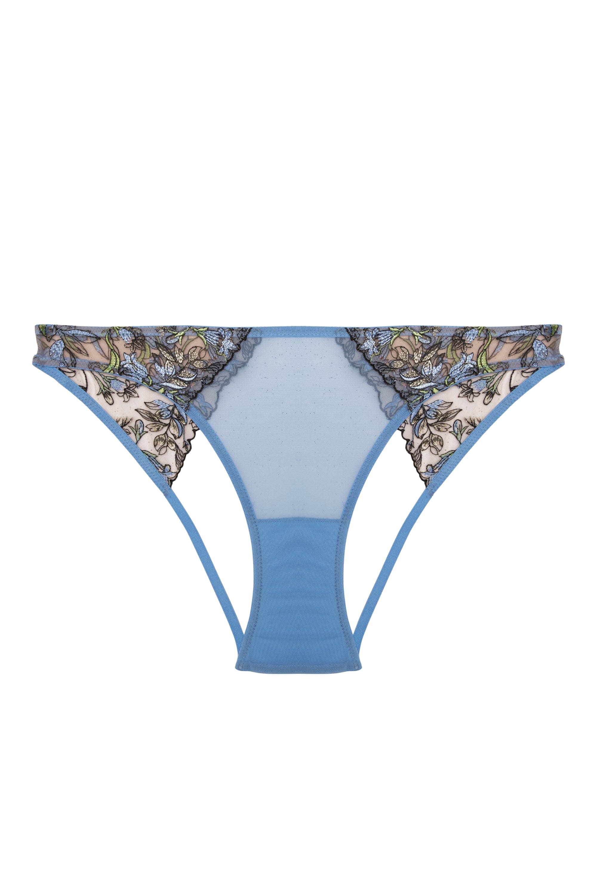 Mayla Blue Floral Embroidered Open Back Brief - Image 4