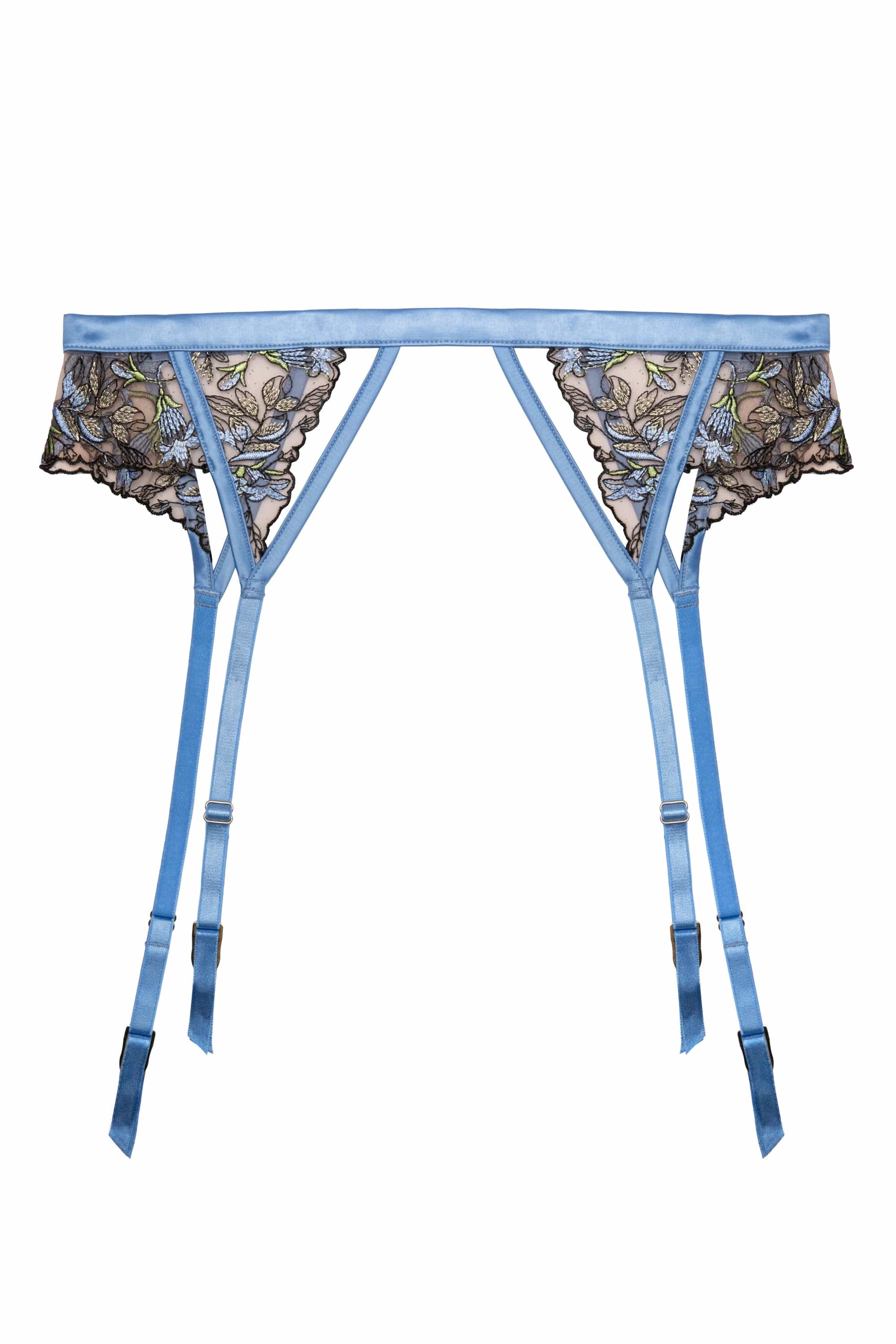 Mayla Blue Floral Embroidered Suspender - Image 4
