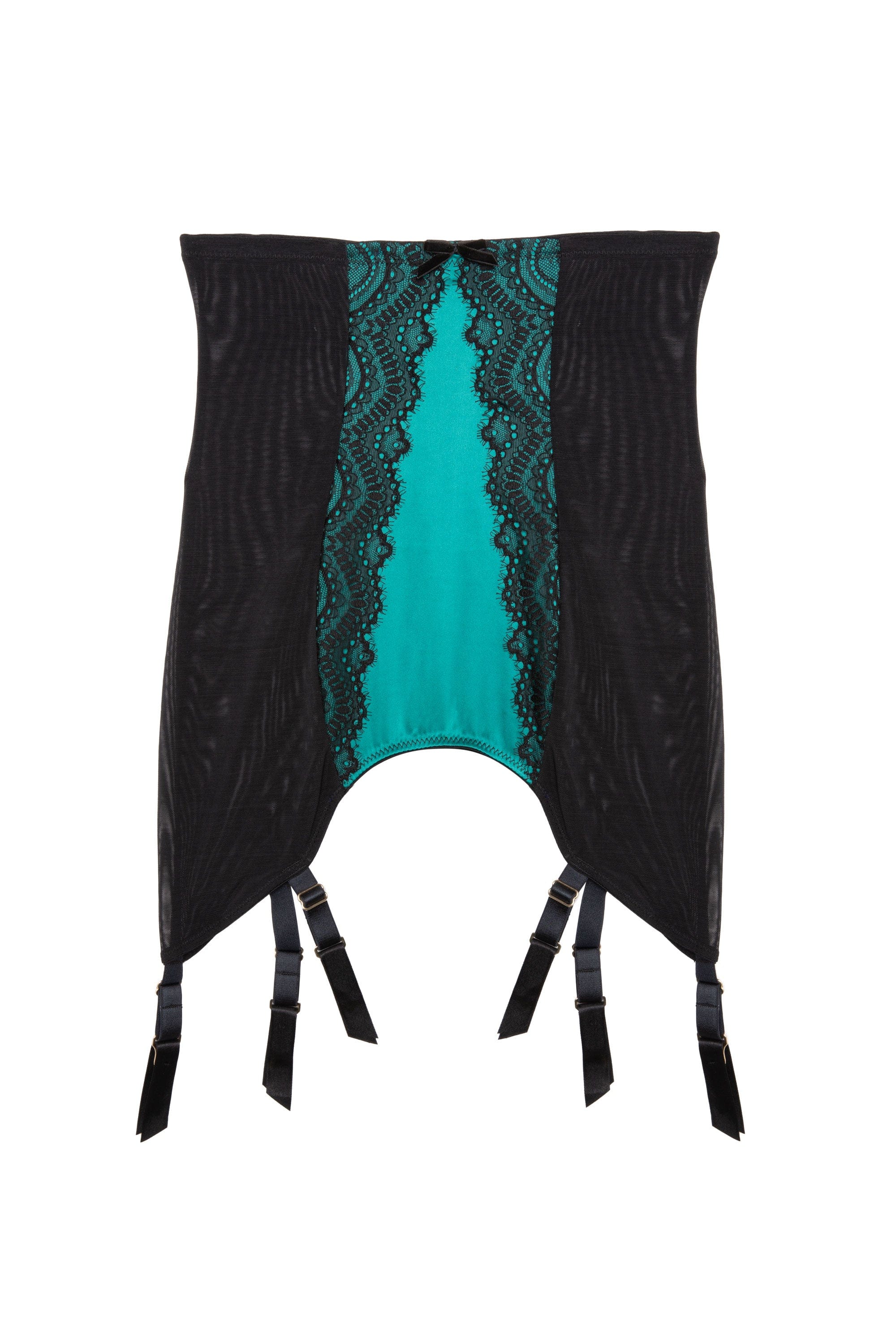 Melda Teal Satin And Lace Girdle - Image 5