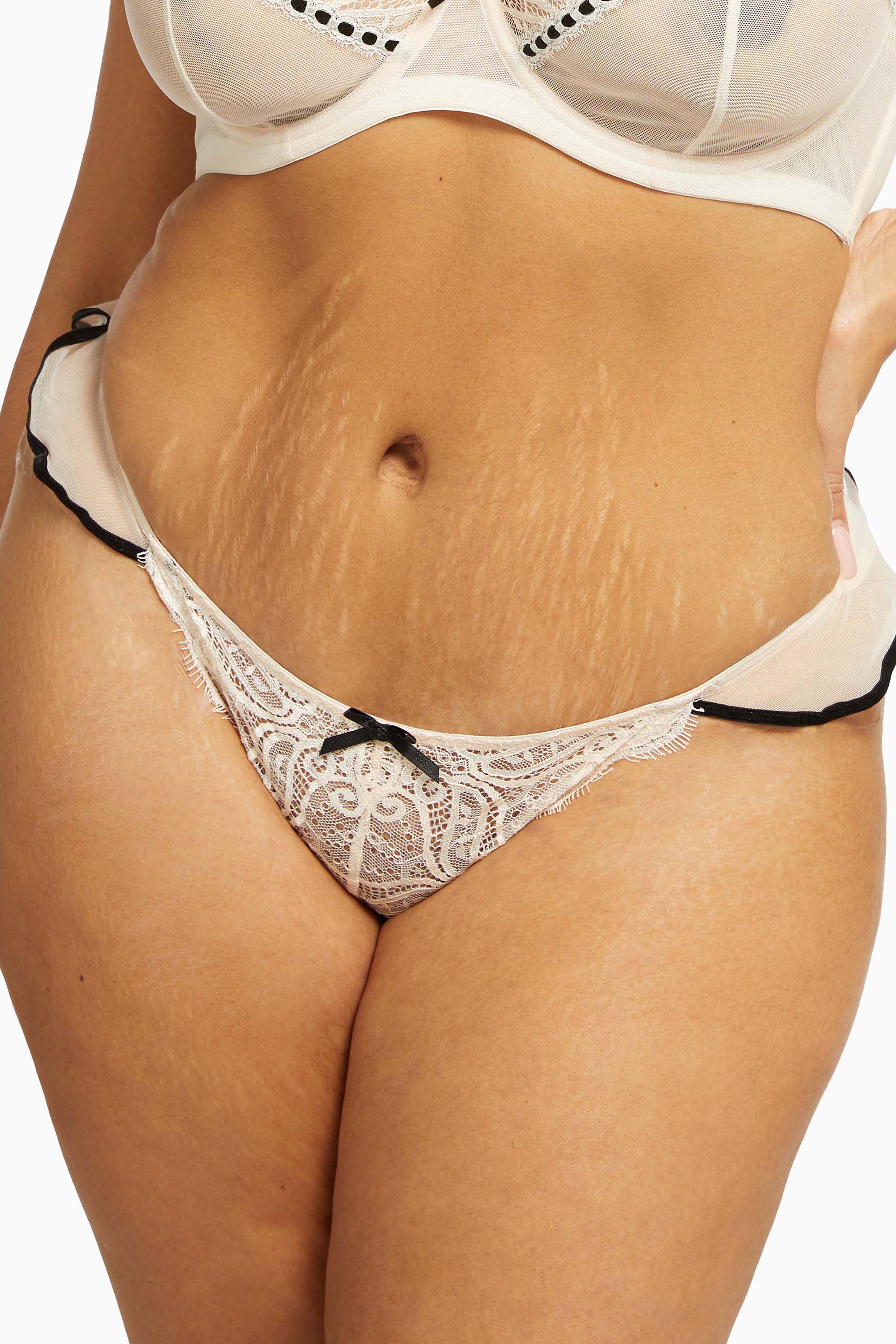 Monica Ribbon Slot Brief Peach Core - Image 5