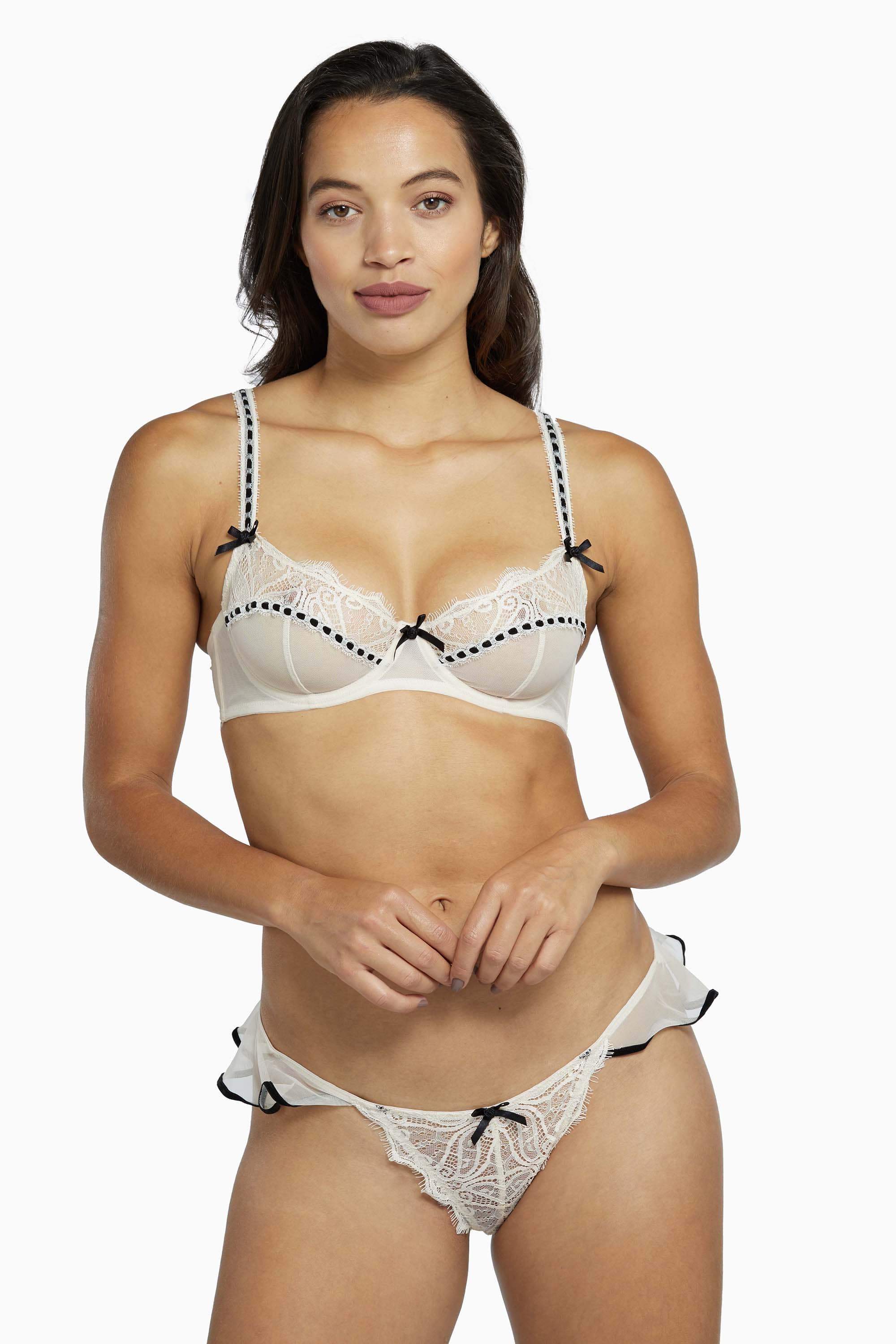 Monica Ribbon Slot Lace Bra Peach - Image 5