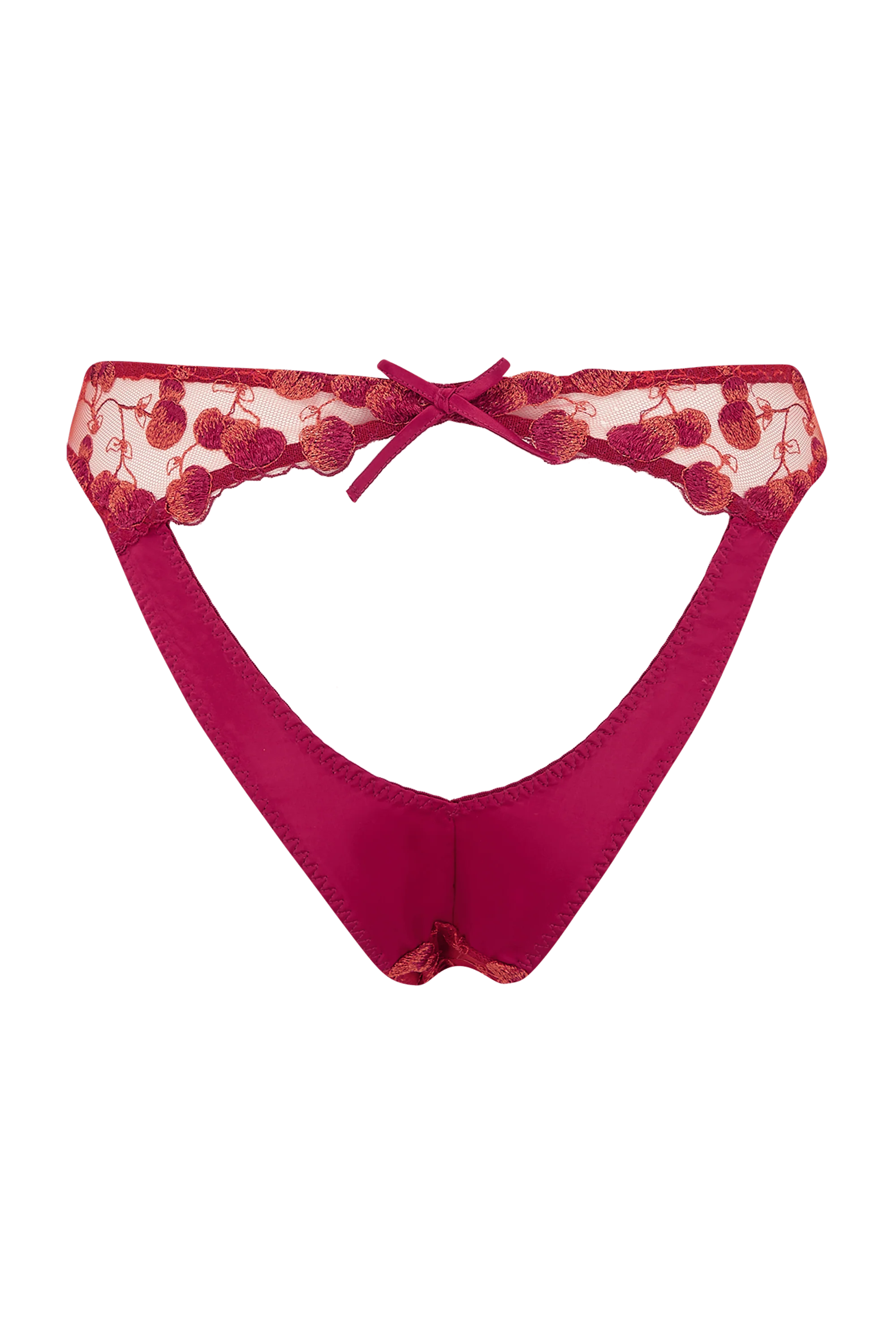 Naomi Cherry Embroidered Peep Back Brief - Image 2