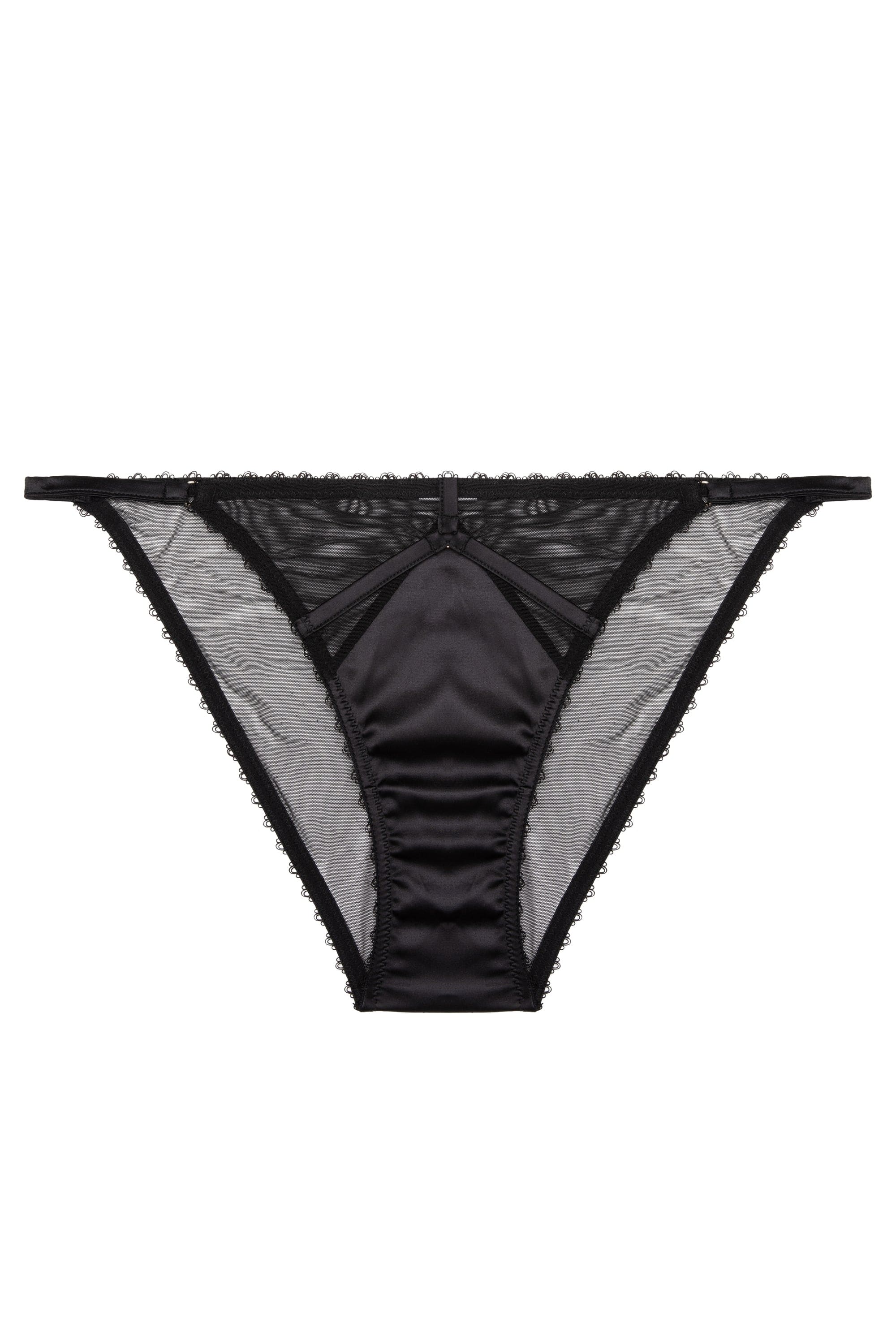 Noelle Black Satin Strappy Tanga Brief - Image 4